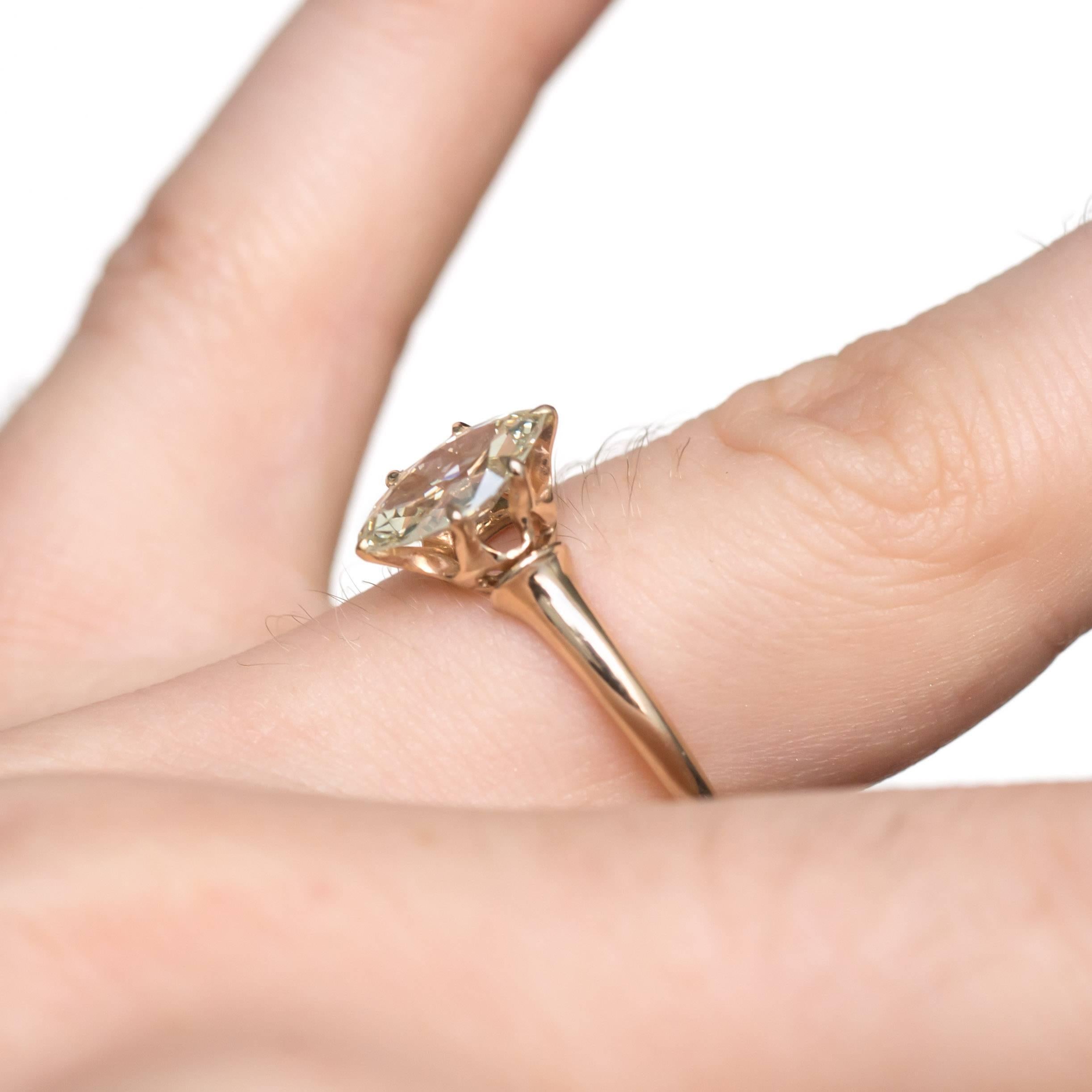 1890s Victorian Antique Marquise Cut Diamond Engagement Ring In Excellent Condition In Atlanta, GA