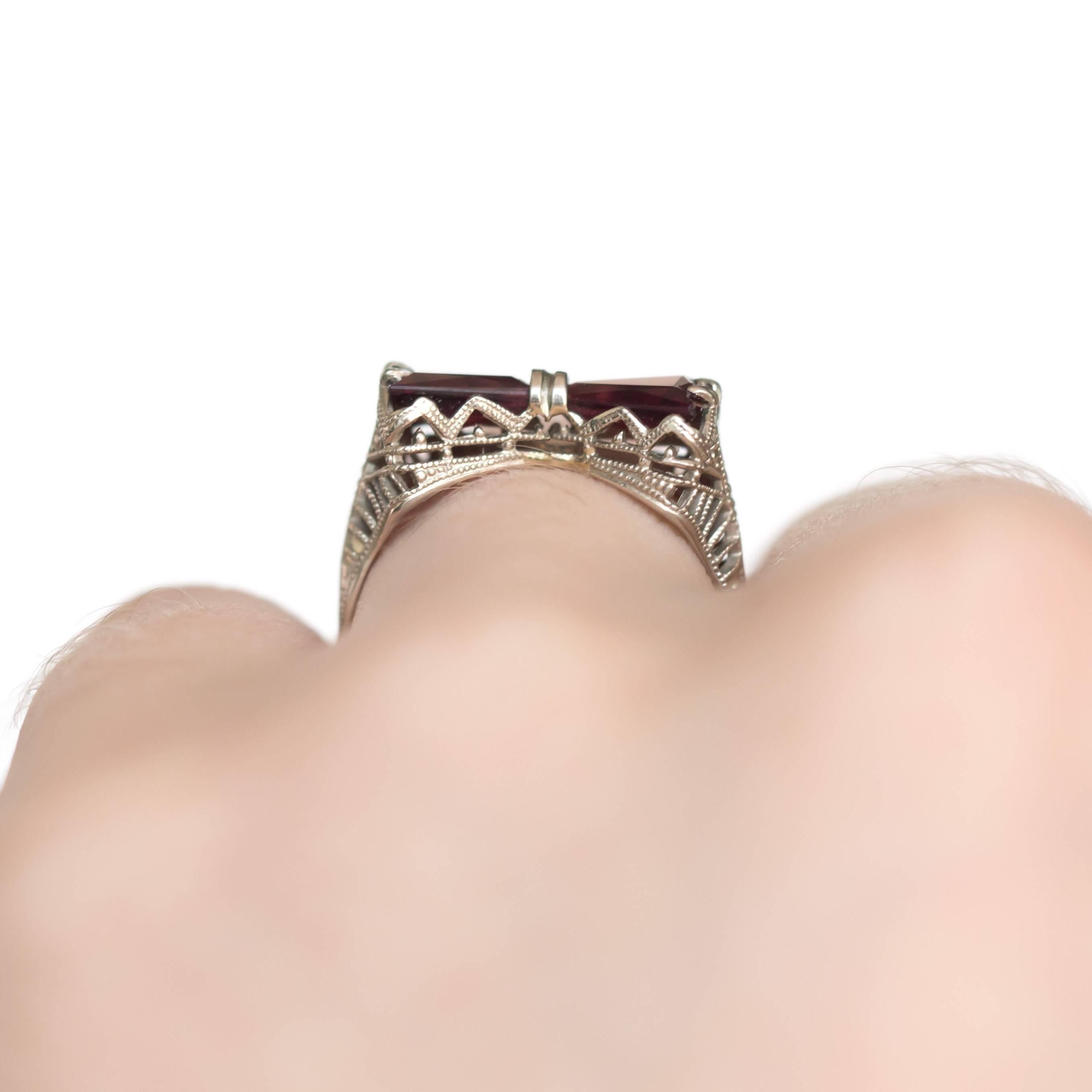 1920s Art Deco  1.00 Carat Natural Garnett Engagement Ring 3