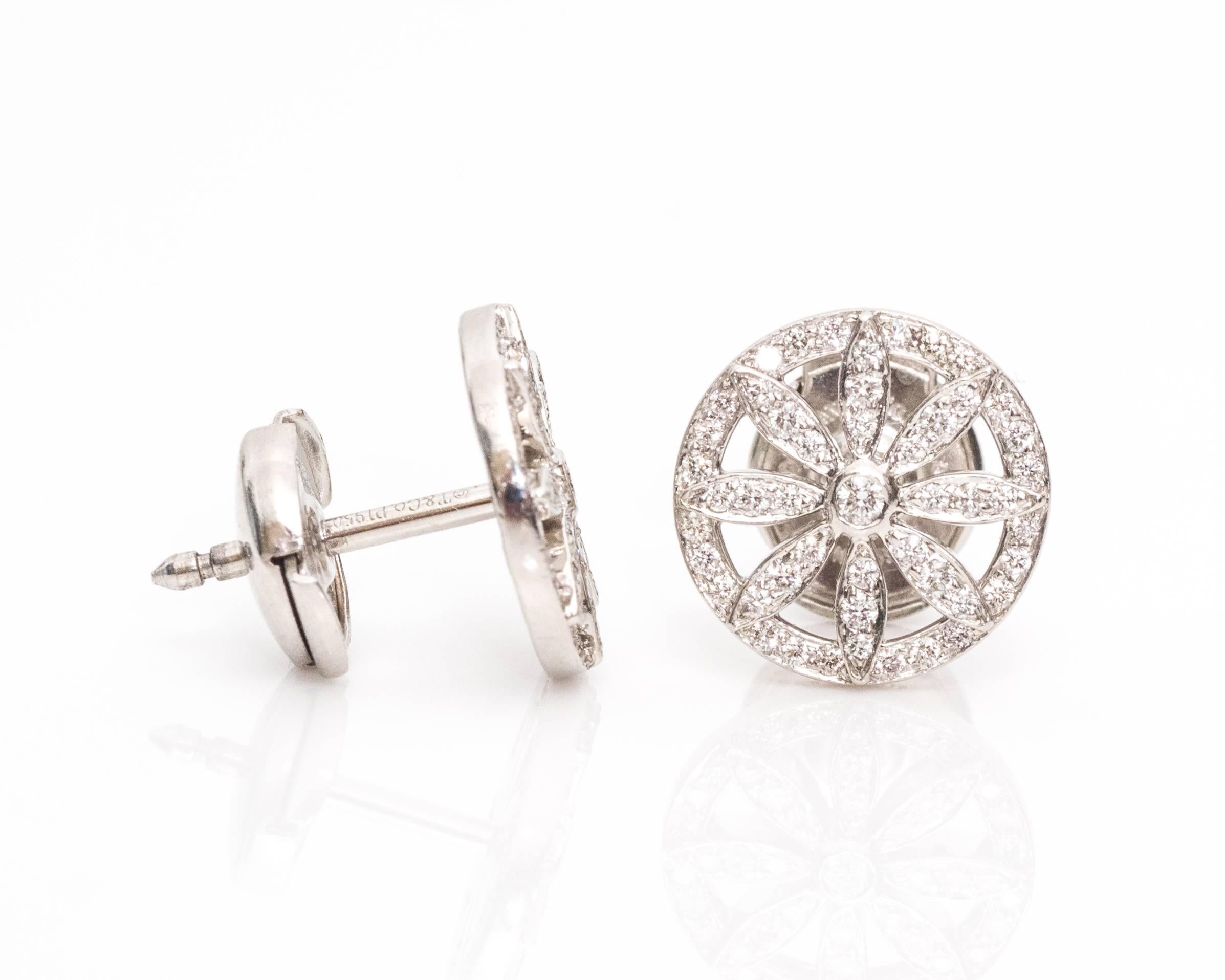 Modern Tiffany & Co. .40 Carat Diamond and Platinum Stud Earrings