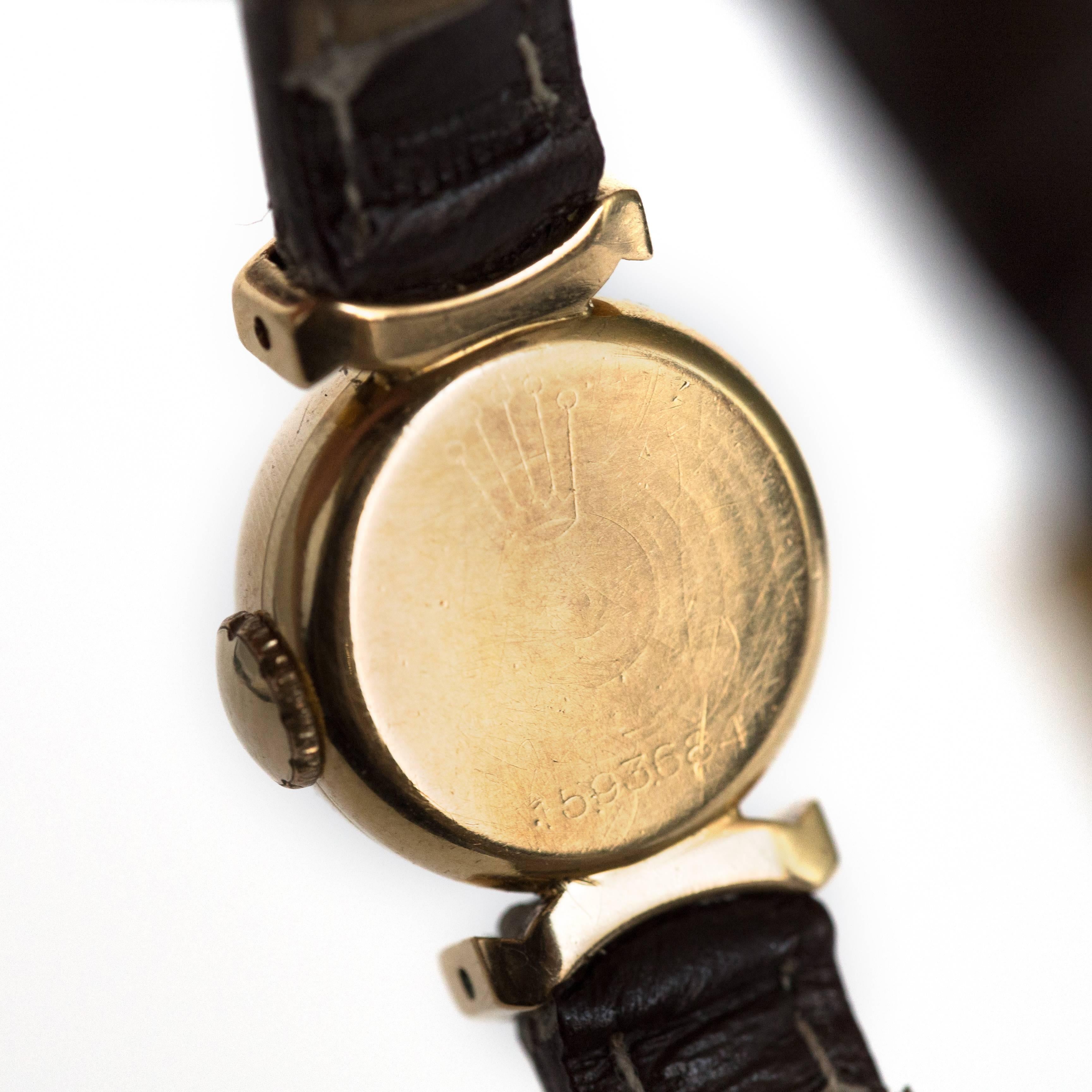 Rolex Yellow Gold Manual Wind Wristwatch, 1930s 1