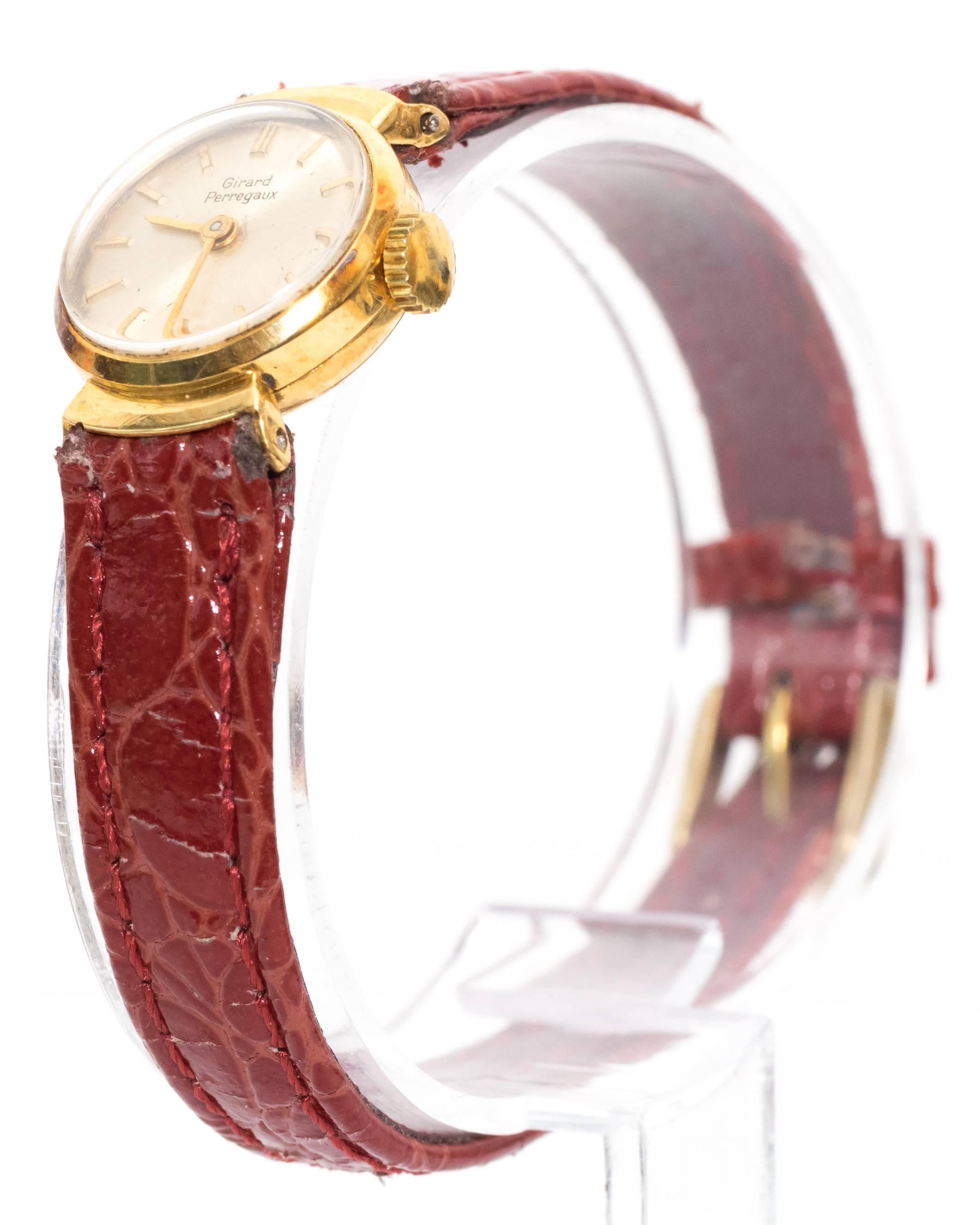 Rétro Montre-bracelet en or jaune pour dames de Girard Perregaux, années 1950