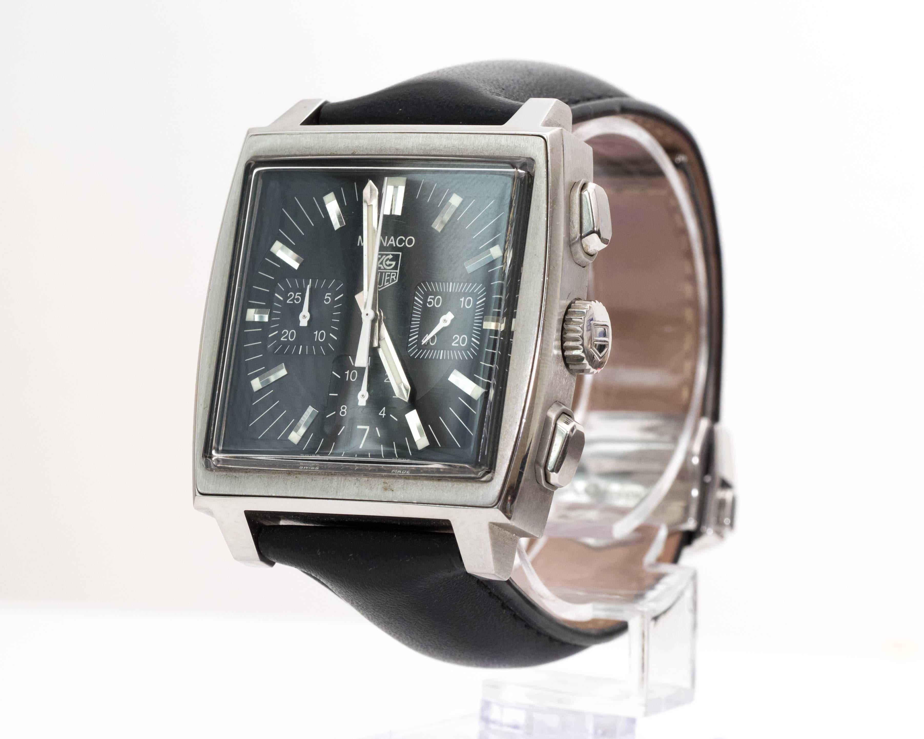 Modern  Tag Heuer Monaco Stainless Steel Wristwatch