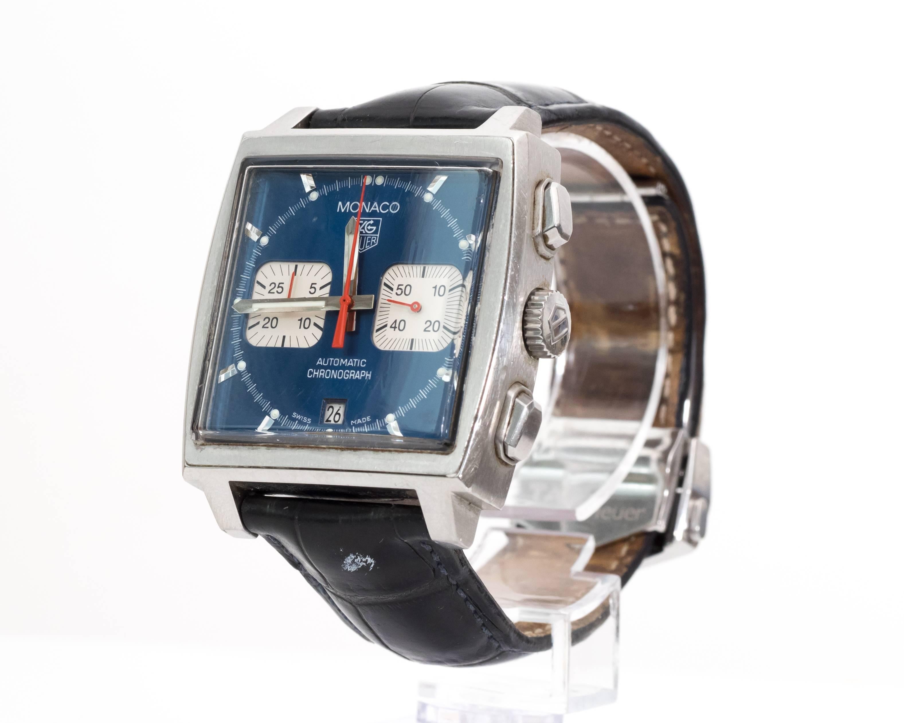 Modern TAG Heuer Stainless Steel Monaco Chronograph Wristwatch