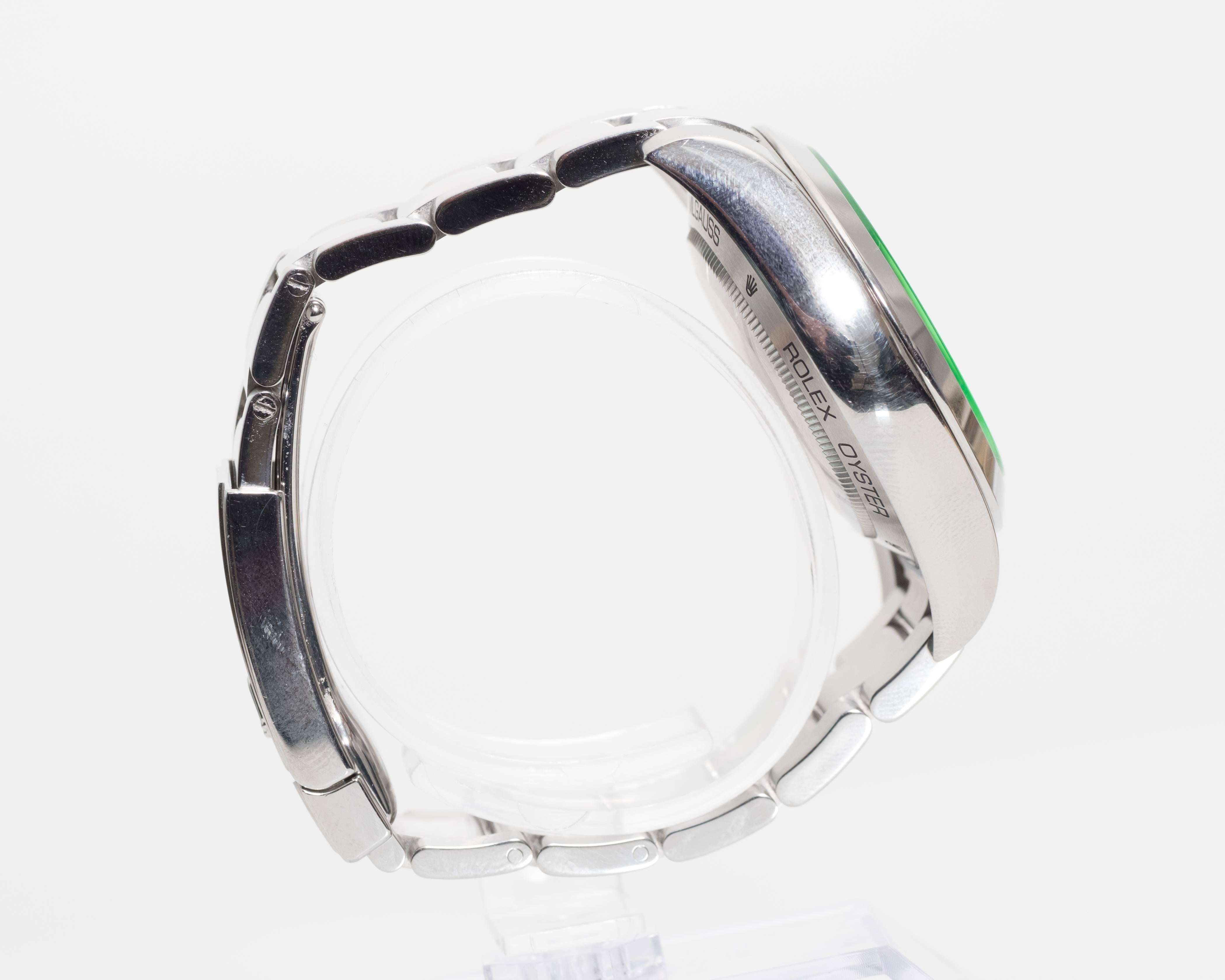 Women's or Men's Rolex Stainless Steel Milgauss Automatic Wristwatch Ref 116400, 2008