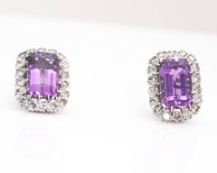 1930s 10 carat total Amethyst, Diamond and 14 karat White Gold Clip On Earrings