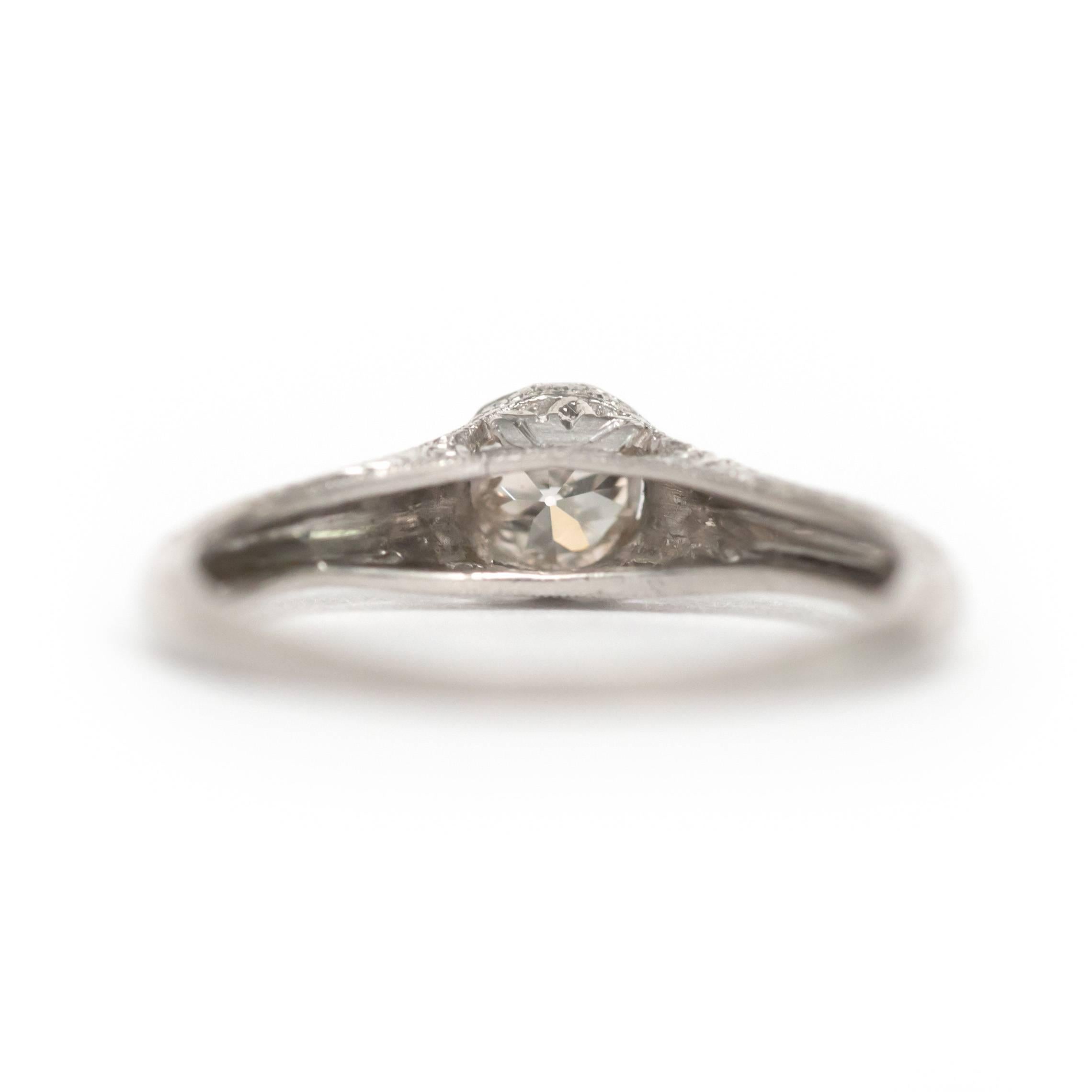 Women's 1910 Edwardian .40 Carat Old European Brilliant Platinum Engagement Ring