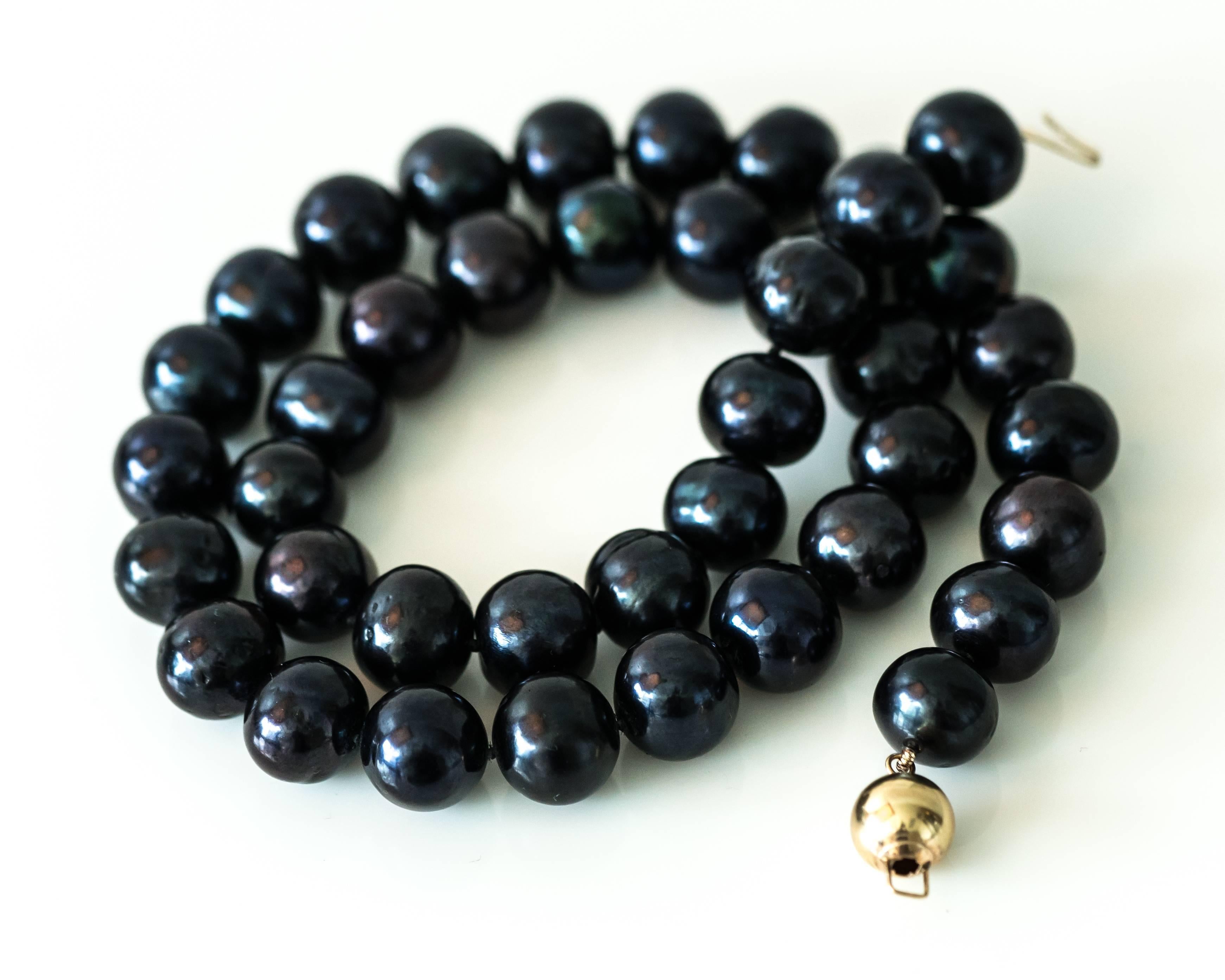 Tahiti-Südsee-Perlenkette mit Pfauenblauer Perle (Moderne)