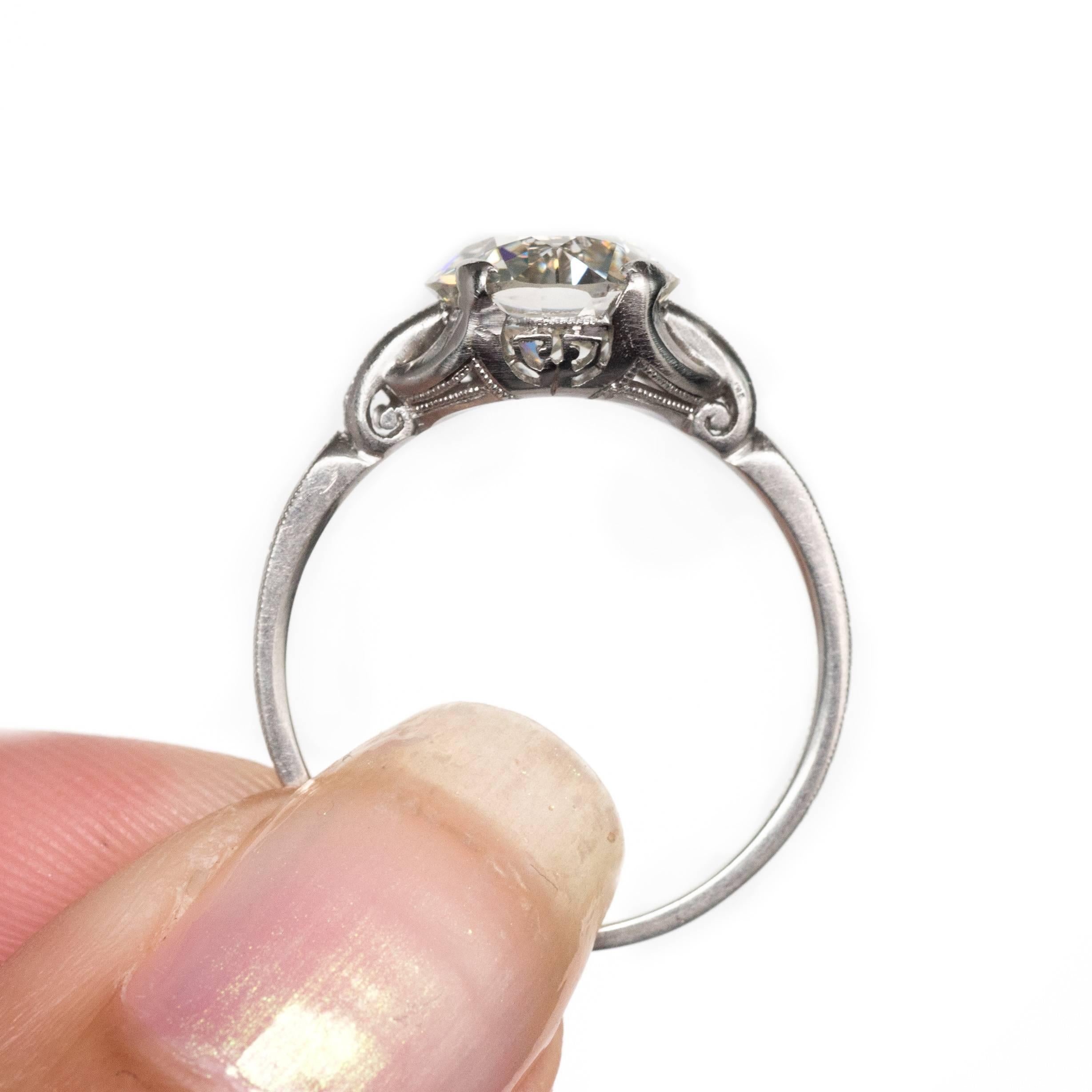 Women's 1910 Edwardian Platinum GIA Certified 2.35 Carat Diamond Engagement Ring