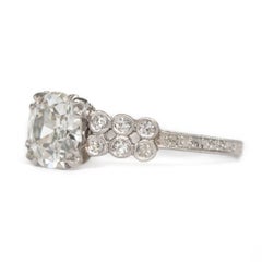 1920 Art Deco Platin GIA zertifiziert 1,20 Karat Diamant Verlobungsring