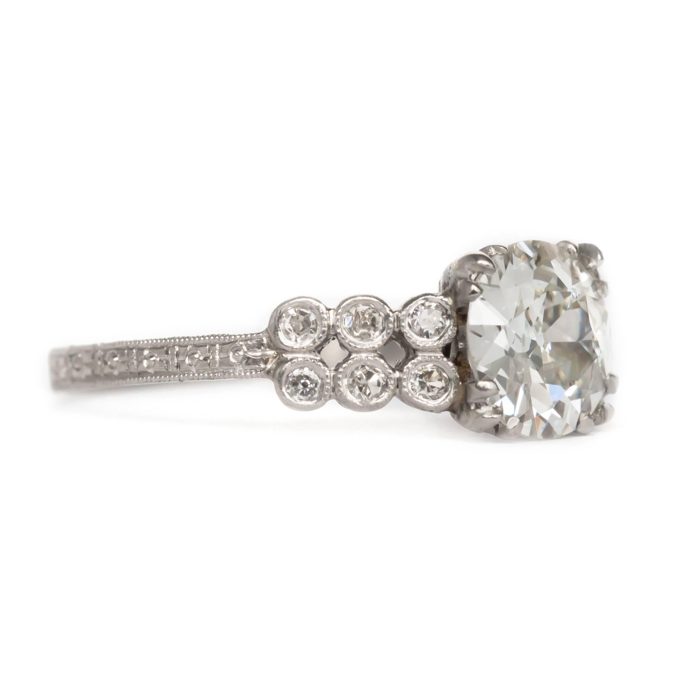 1920 Art Deco Platinum GIA Certified 1.20 Carat Diamond Engagement Ring In Excellent Condition For Sale In Atlanta, GA
