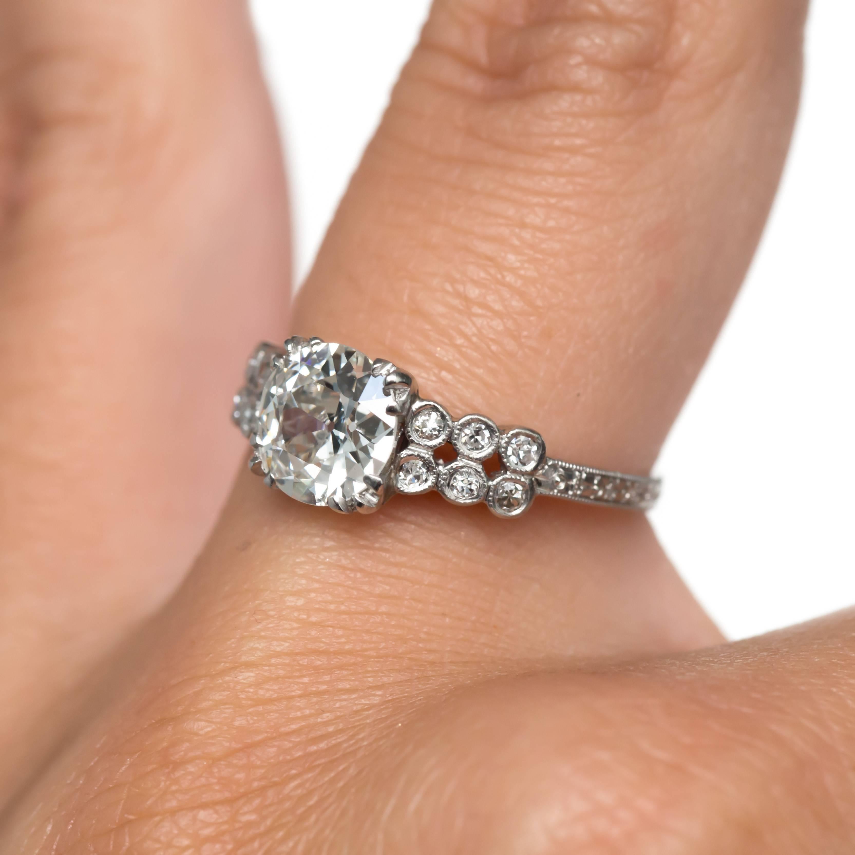 1920 Art Deco Platinum GIA Certified 1.20 Carat Diamond Engagement Ring For Sale 3