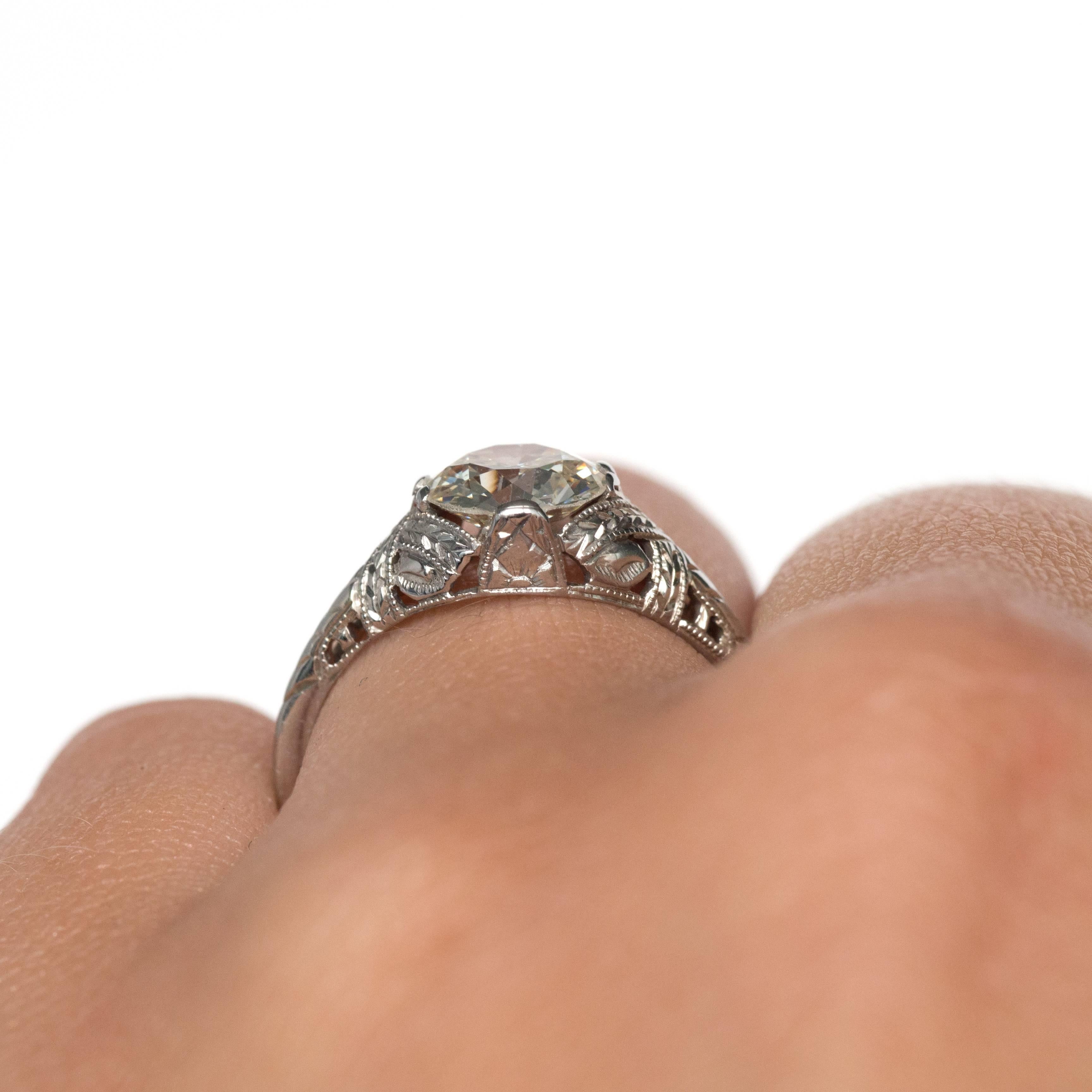 GIA Certified 1.06 Carat 18 Karat White Gold Diamond Engagement Ring 2