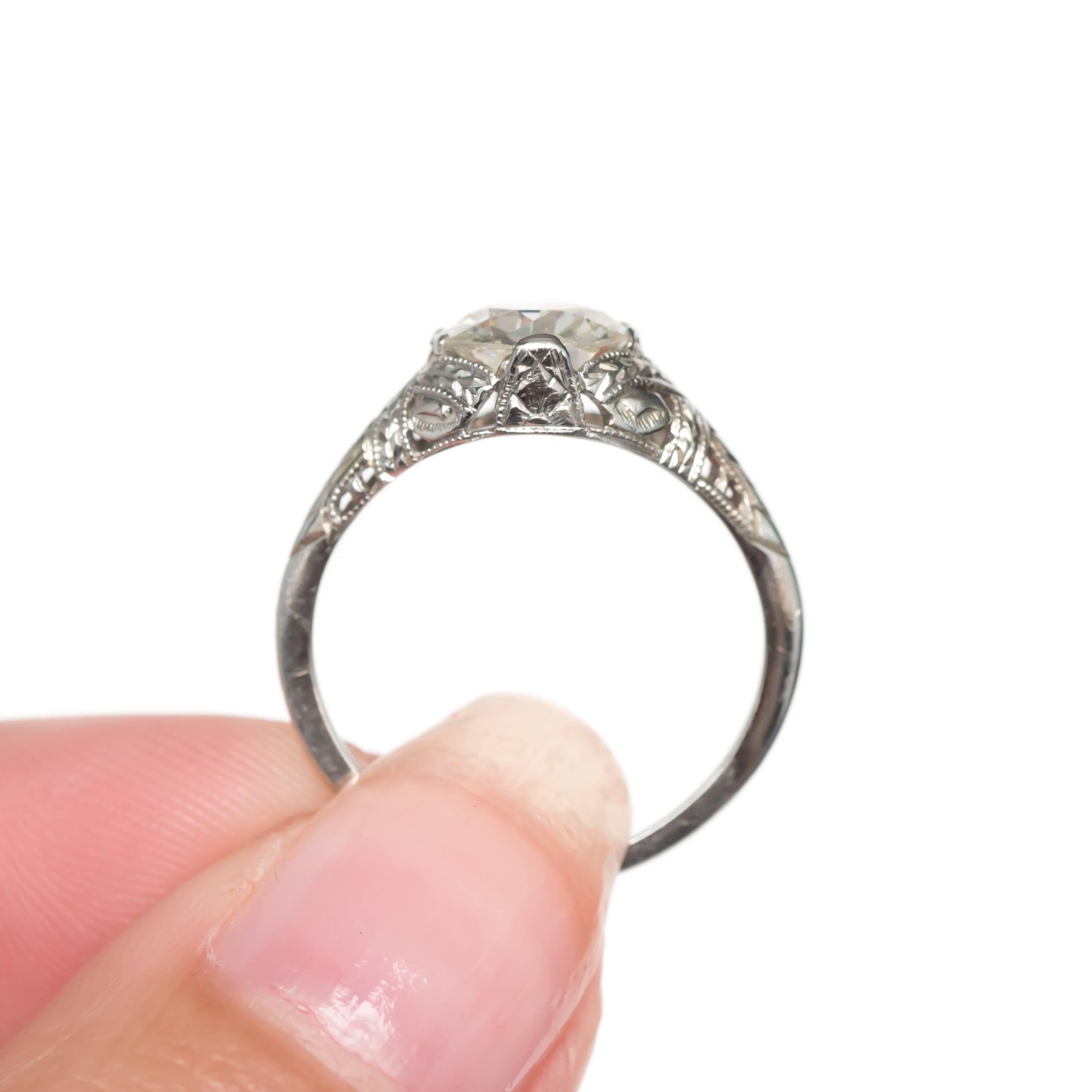 GIA Certified 1.06 Carat 18 Karat White Gold Diamond Engagement Ring In Excellent Condition In Atlanta, GA