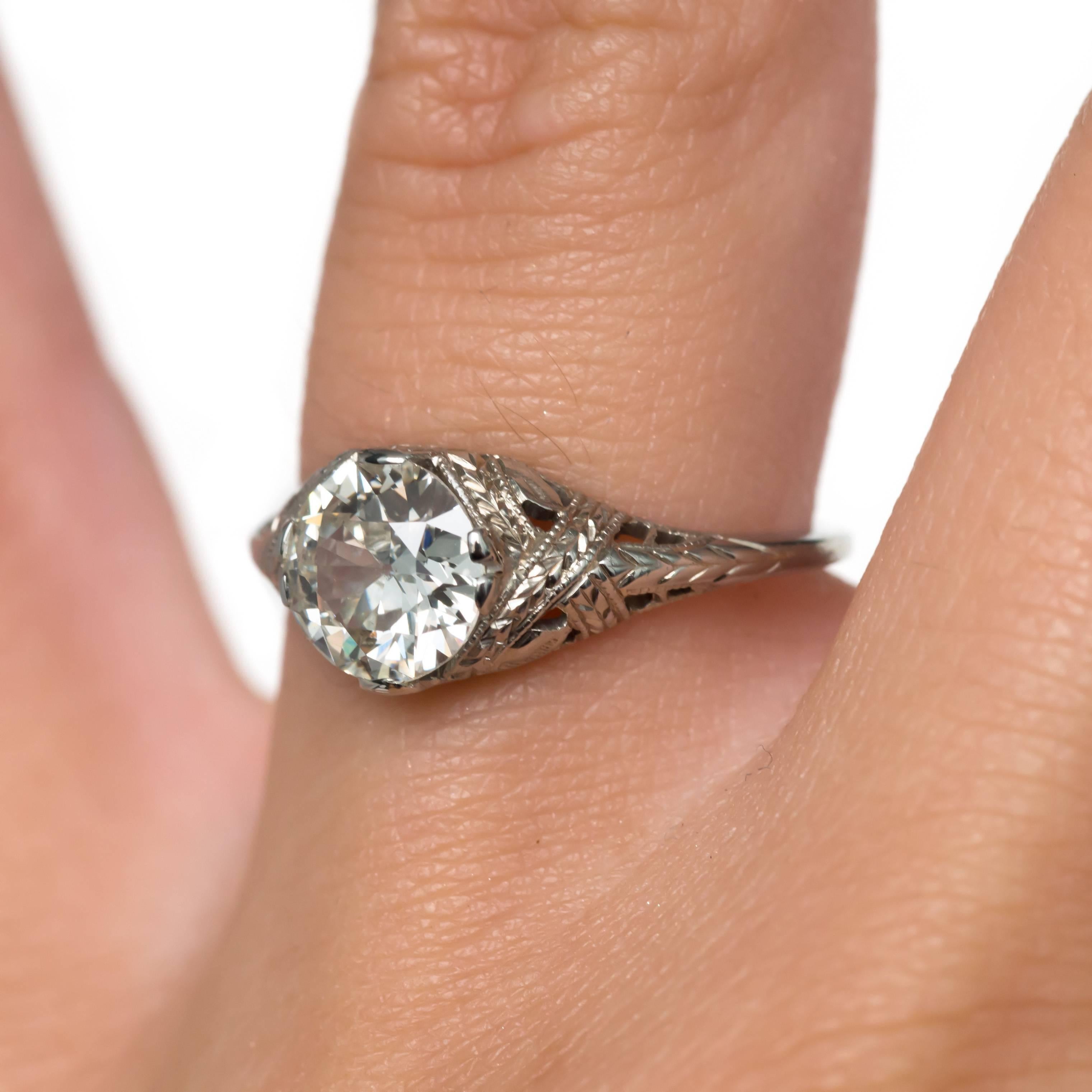 GIA Certified 1.06 Carat 18 Karat White Gold Diamond Engagement Ring 1