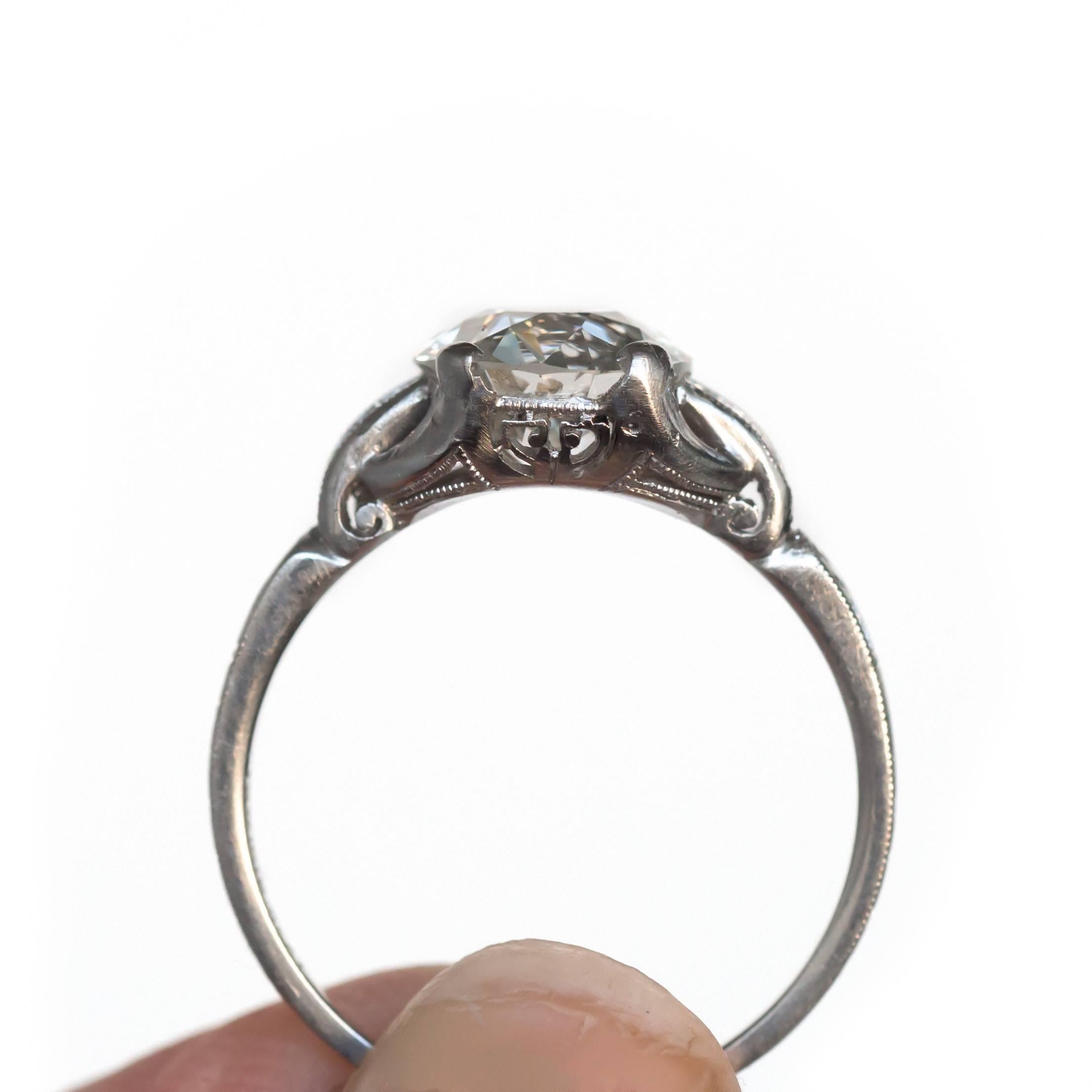 Women's GIA Certified 2.01 Carat Platinum Diamond Engagement Ring