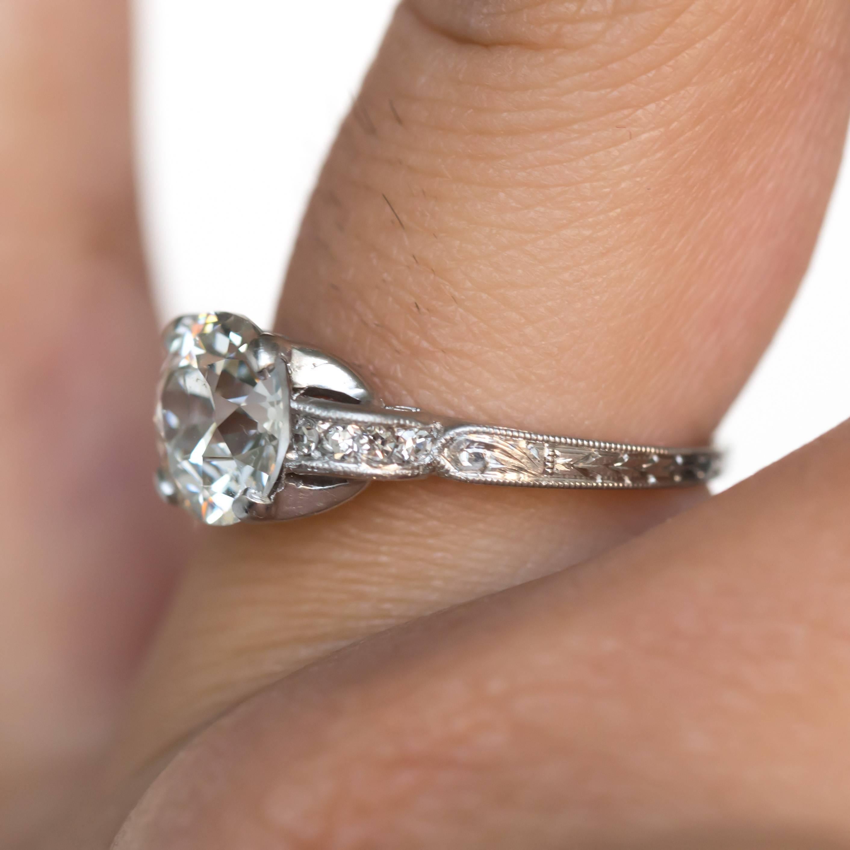 GIA Certified 2.01 Carat Platinum Diamond Engagement Ring 3