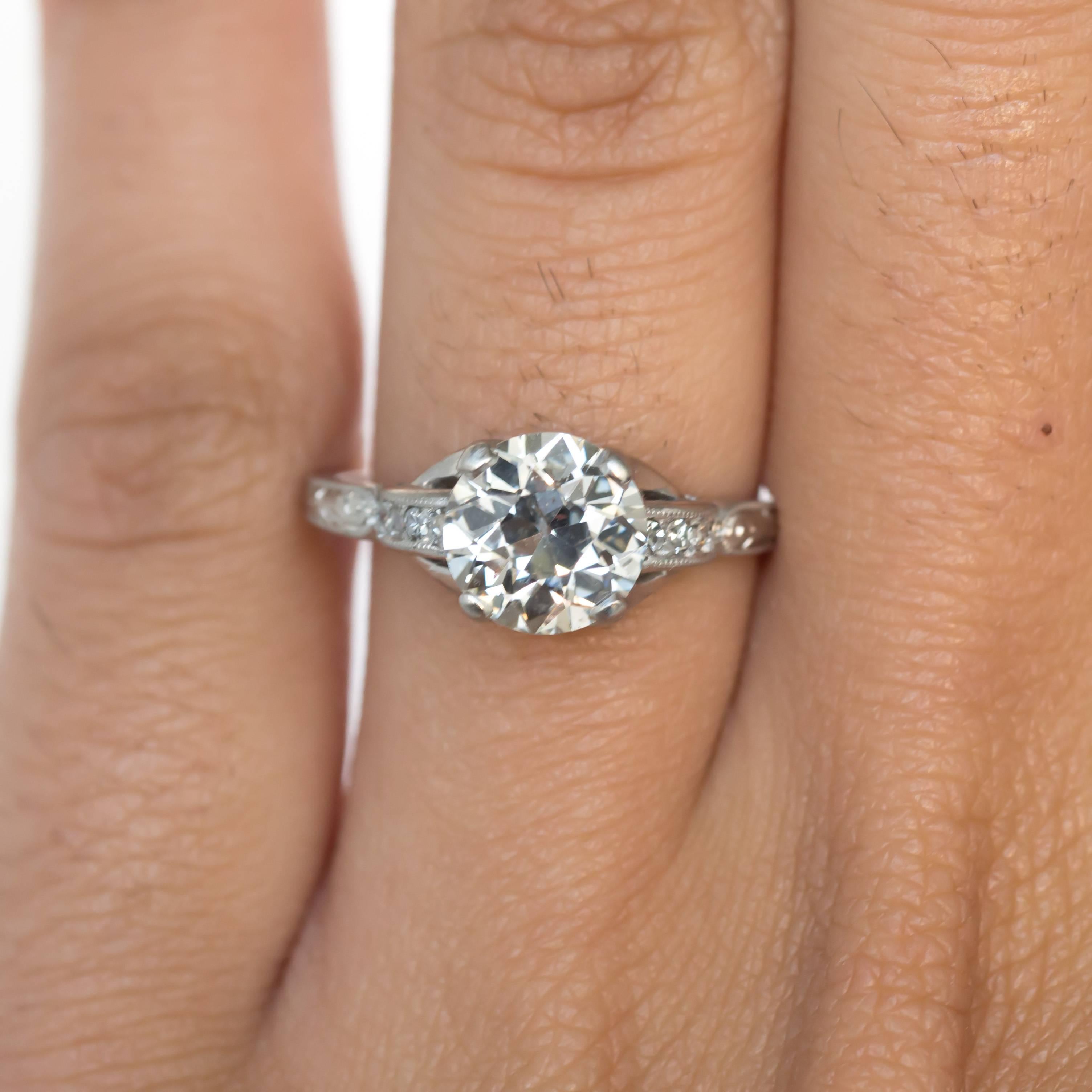GIA Certified 2.01 Carat Platinum Diamond Engagement Ring 2