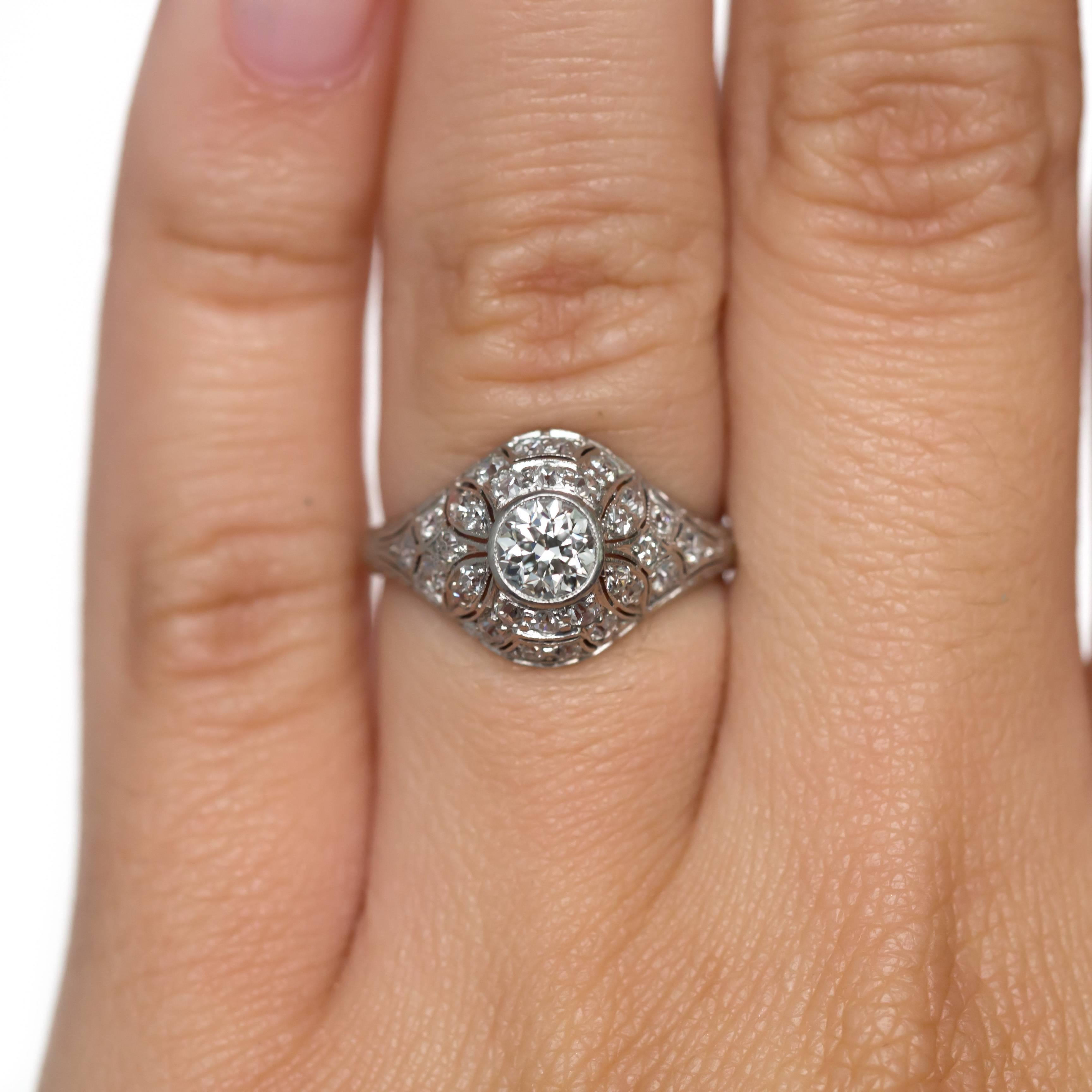 Edwardian .40 Carat Platinum Diamond Engagement Ring