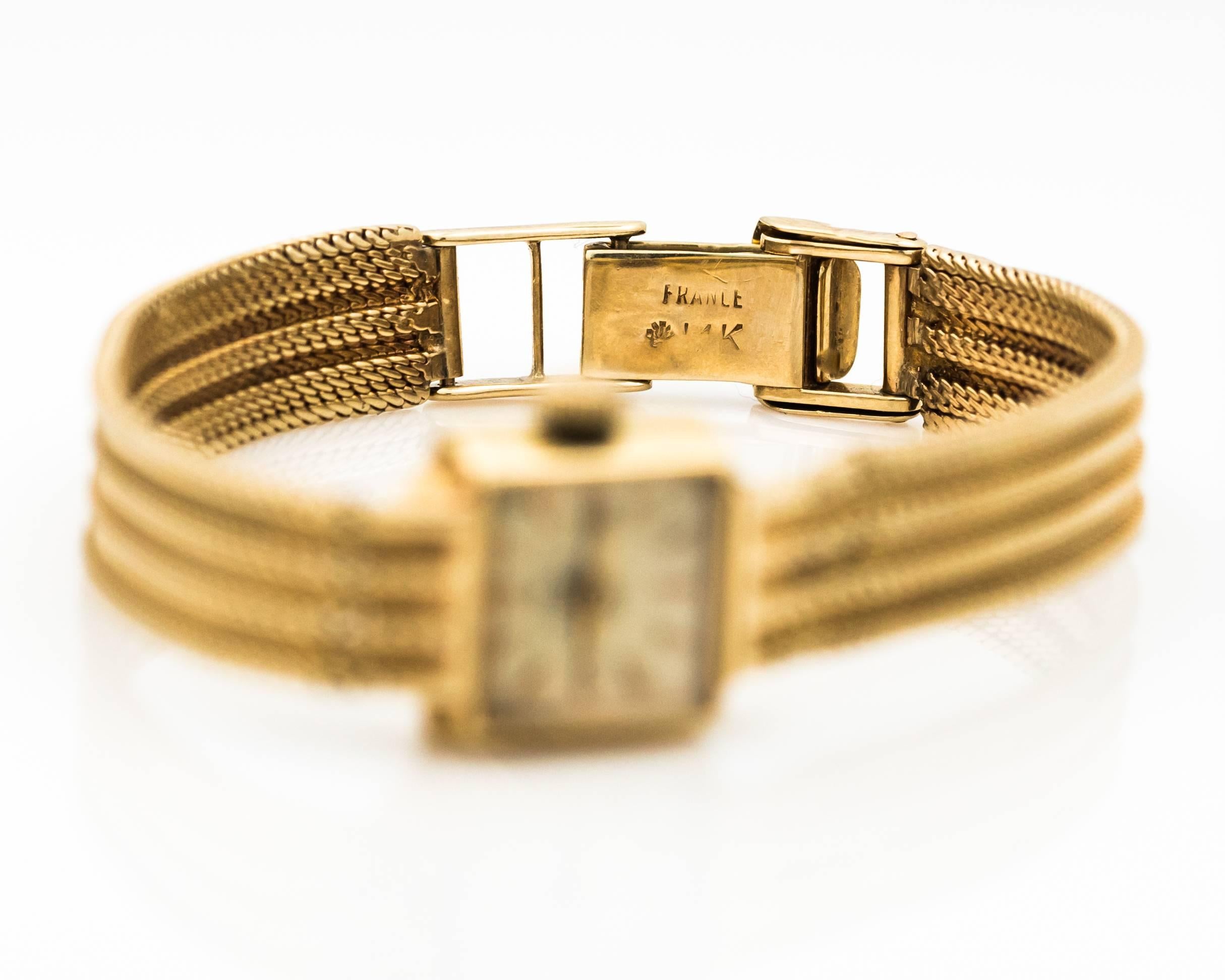 1950s Rolex 14K Yellow Gold Ladies Wrist Watch In Good Condition In Atlanta, GA