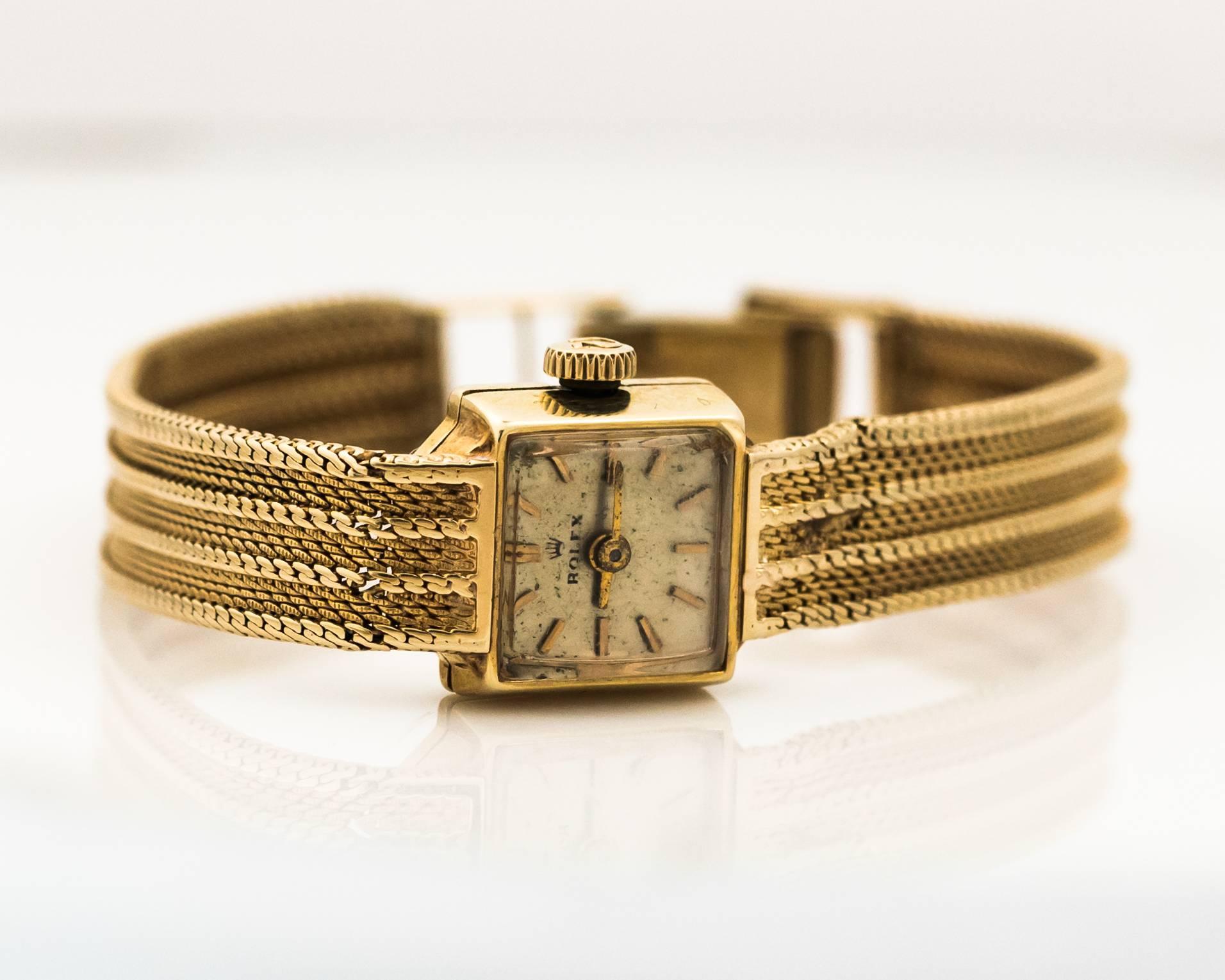 Women's 1950s Rolex 14K Yellow Gold Ladies Wrist Watch