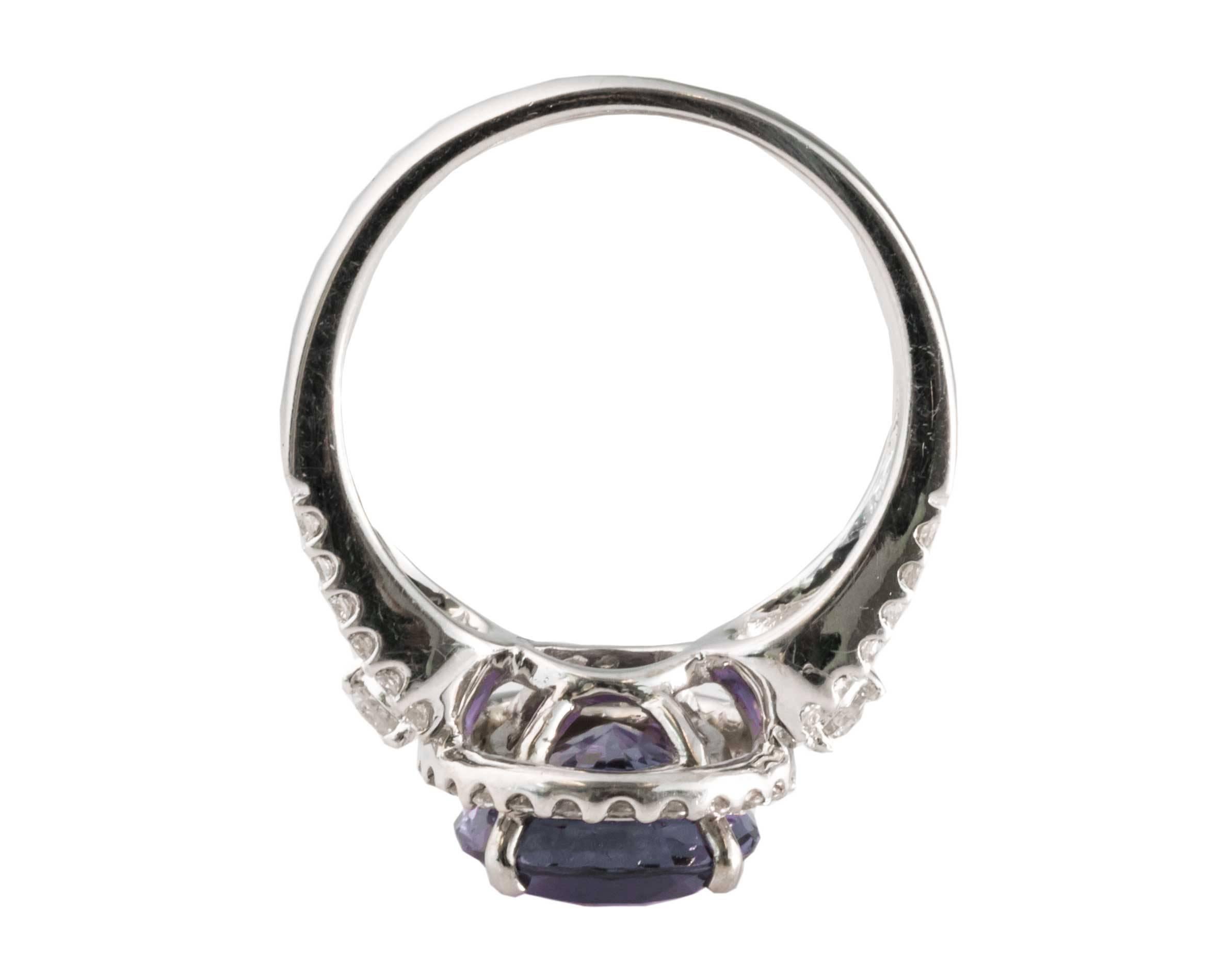 Women's 2 Carat Sapphire, Diamond and 18K Gold Ring