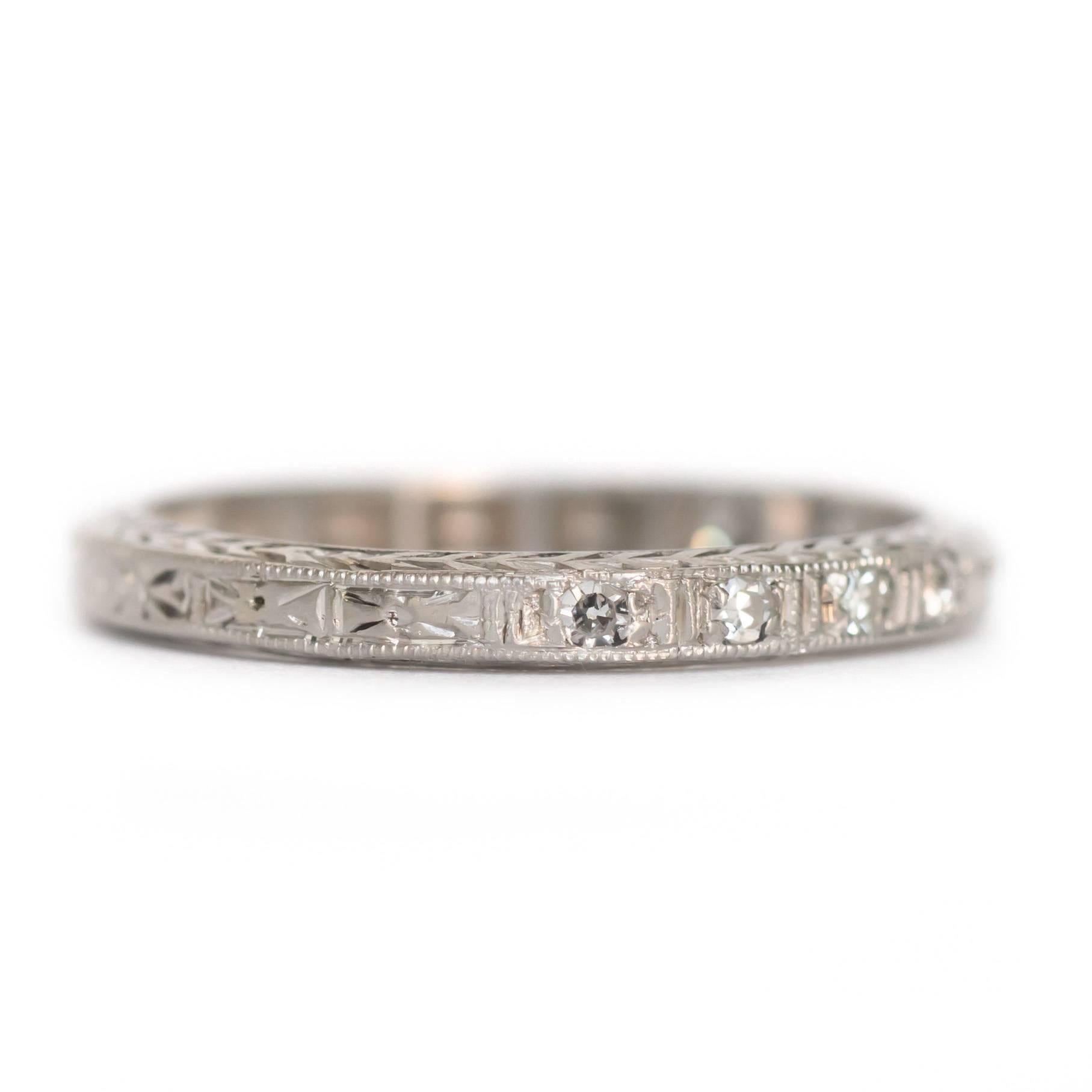 Art Deco .10 Carat, Total Weight Diamond Platinum Wedding Band