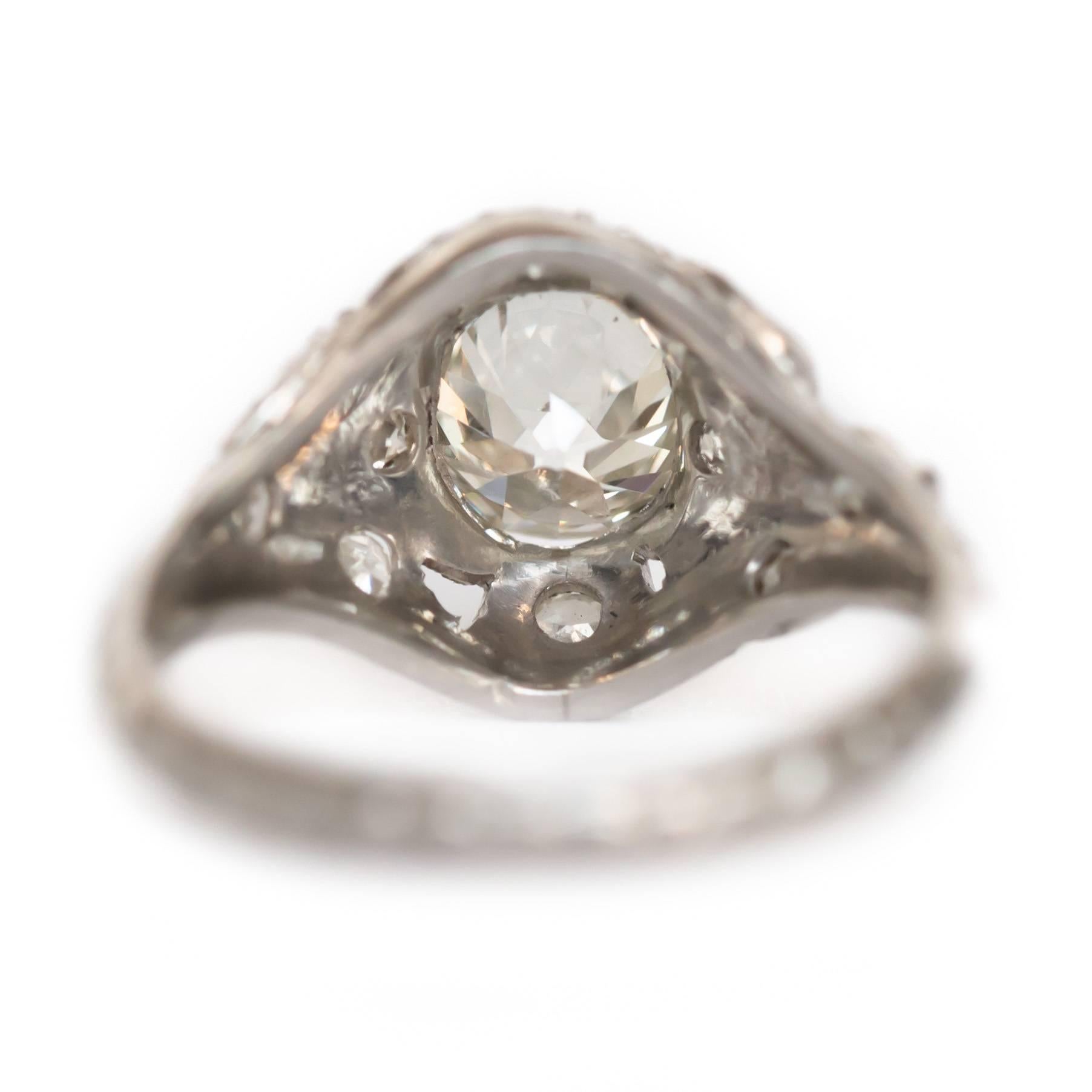 Old European Cut GIA Certified 0.76 Carat Diamond Platinum Engagement Ring