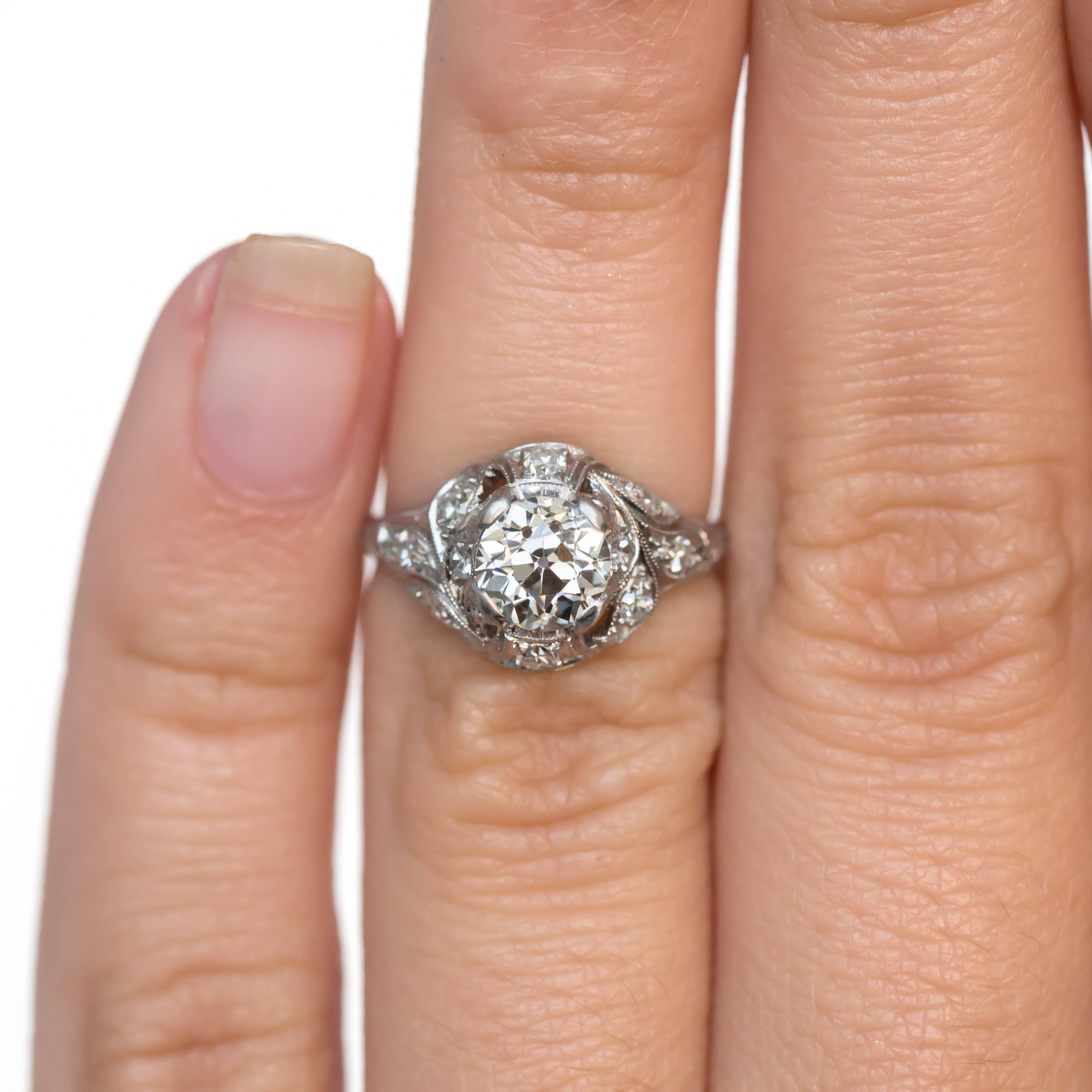 Women's GIA Certified 0.76 Carat Diamond Platinum Engagement Ring