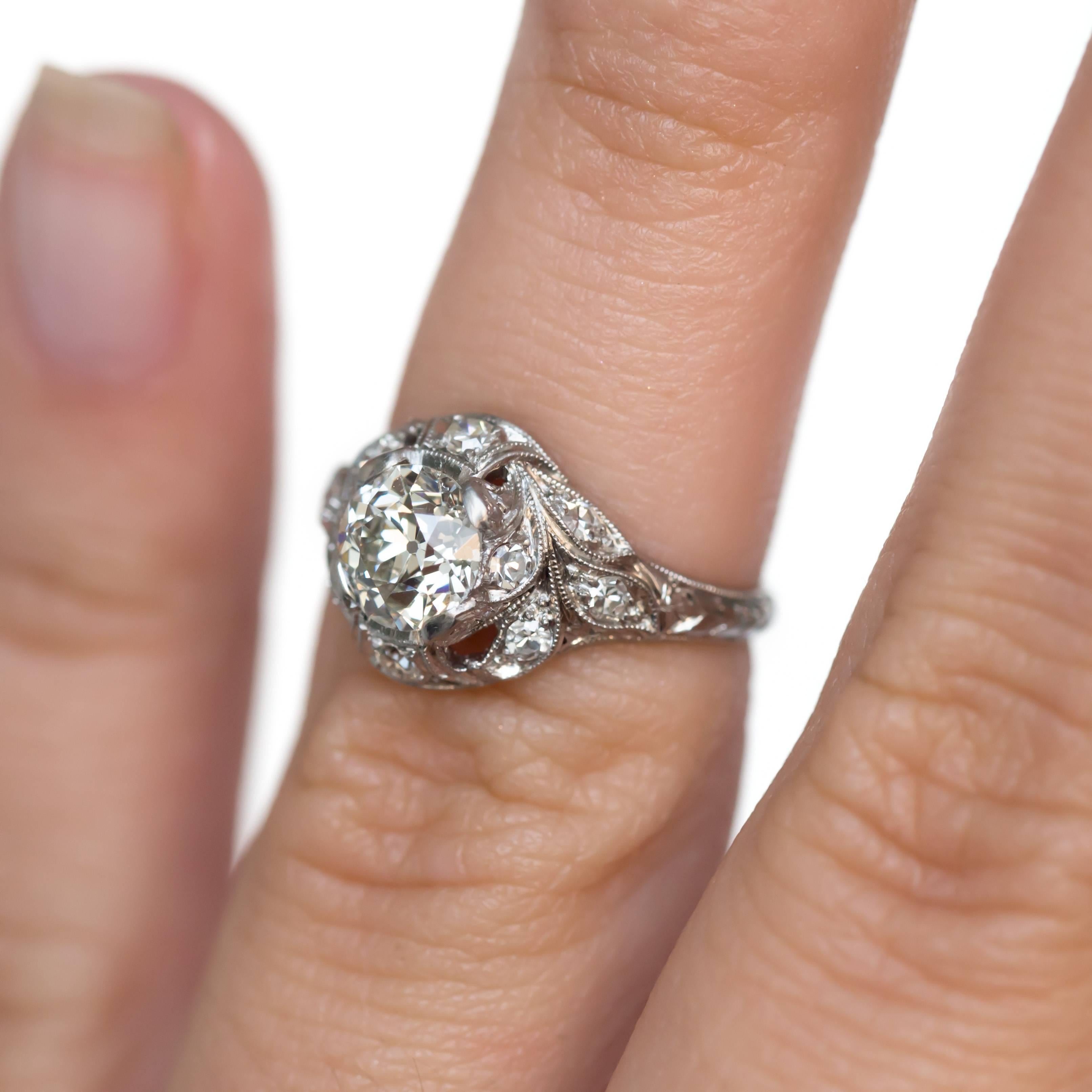 GIA Certified 0.76 Carat Diamond Platinum Engagement Ring 1