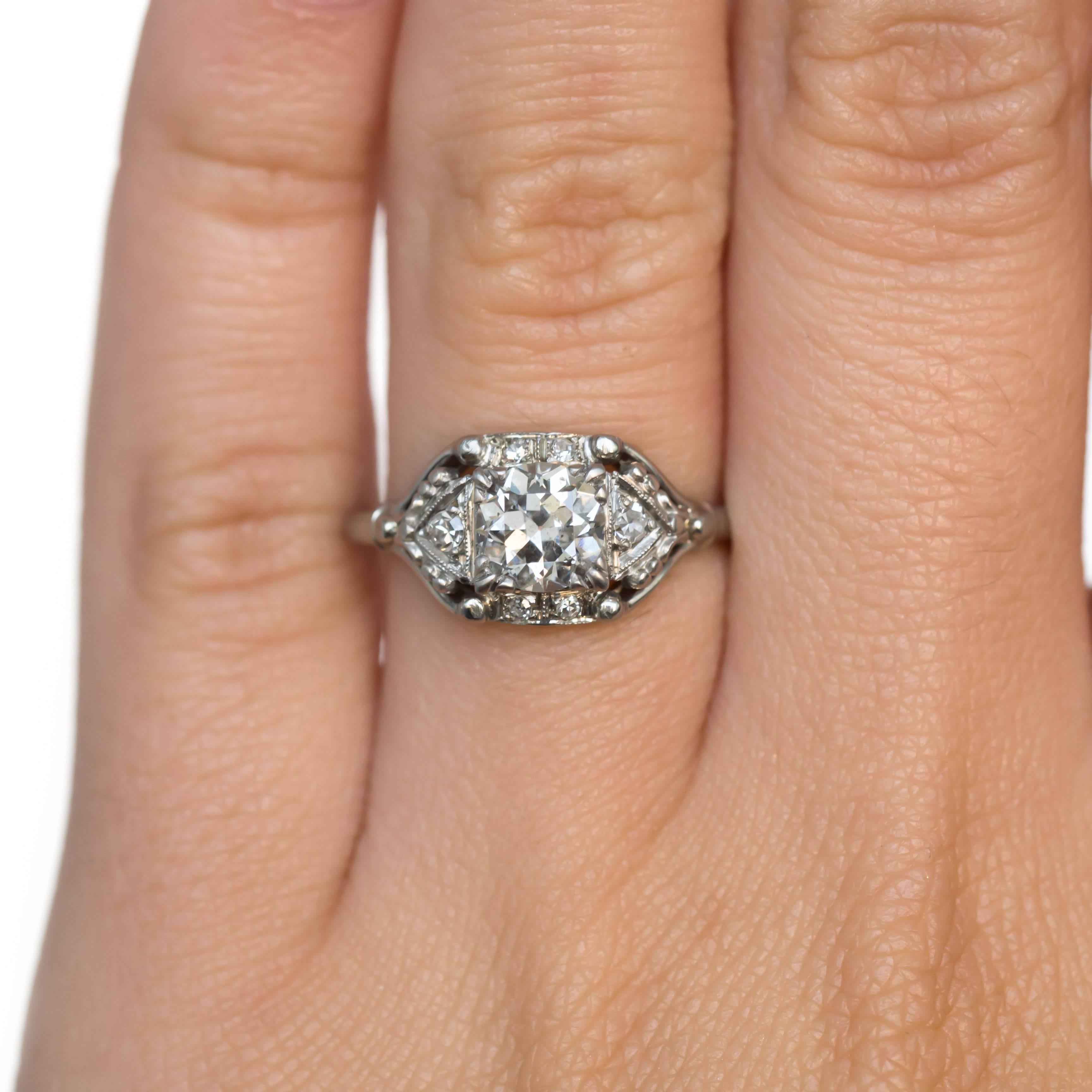 Women's GIA Certified 0.77 Carat Diamond Platinum and White Gold Engagement Ring