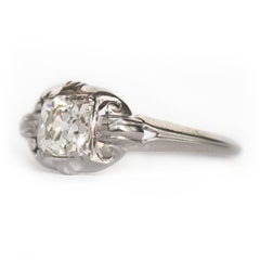 GIA Certified 0.57 Carat Diamond White Gold Engagement Ring