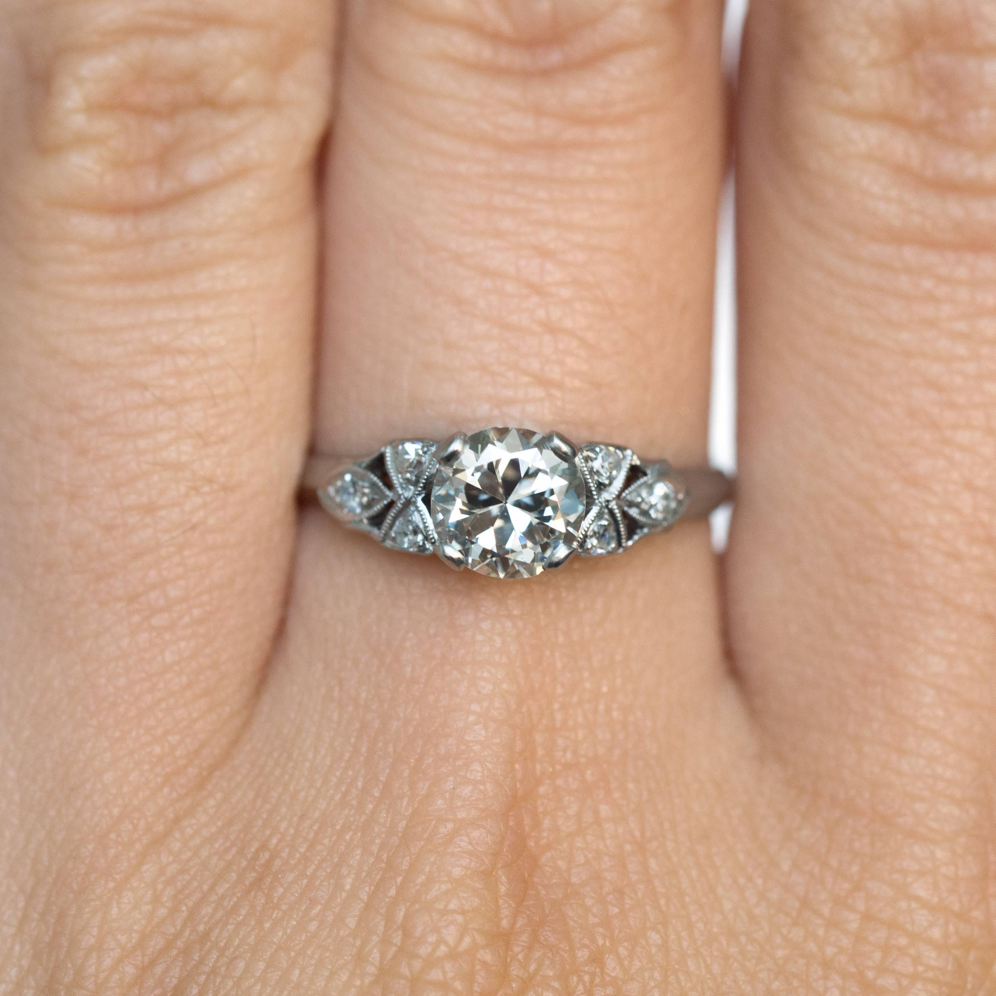 GIA Certified 0.87 Carat Diamond Platinum Engagement Ring In Excellent Condition For Sale In Atlanta, GA