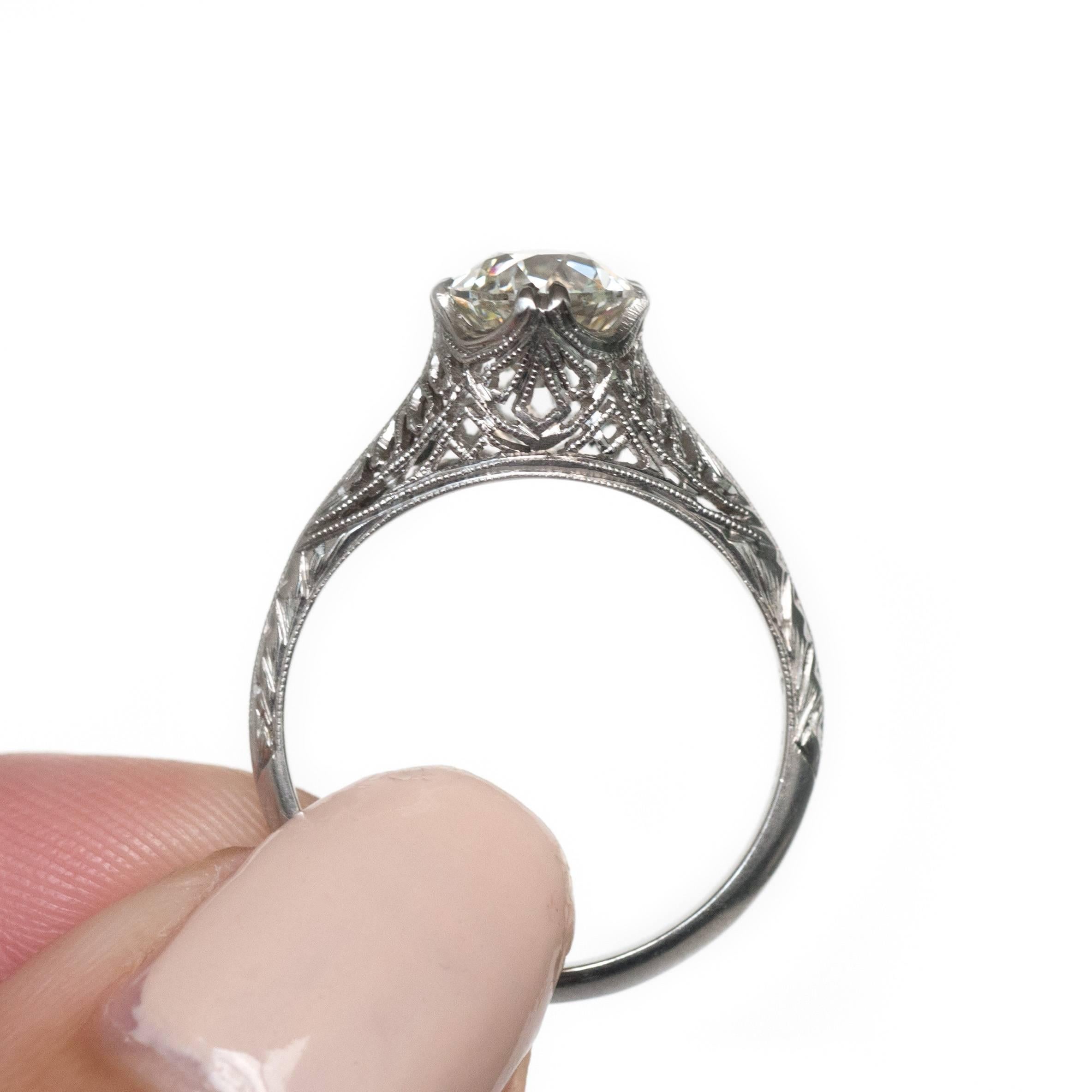 Bague de fiançailles en platine avec diamant de 1,24 carat Excellent état - En vente à Atlanta, GA