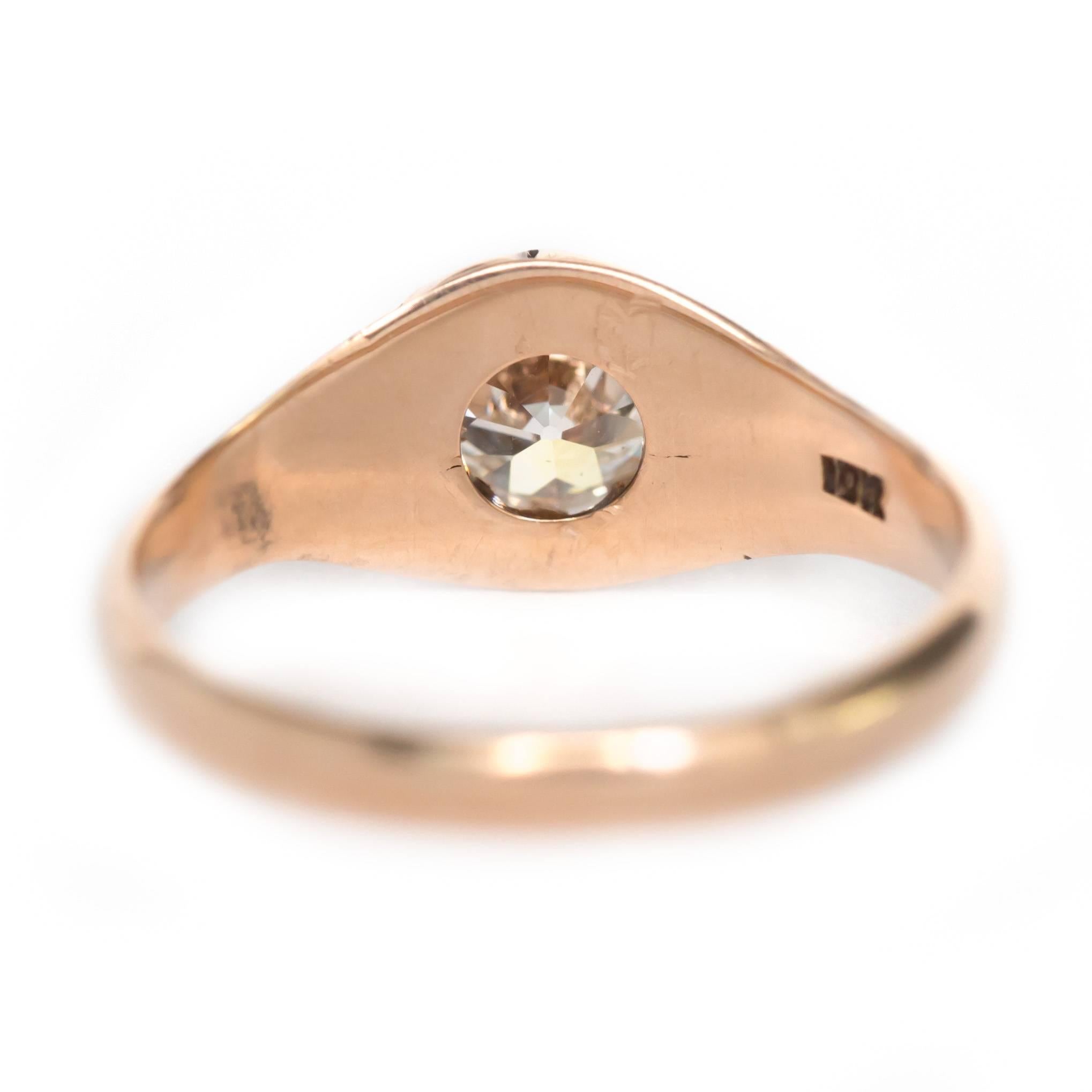 GIA Certified 0.62 Carat Diamond Rose Gold Engagement Ring In Excellent Condition In Atlanta, GA