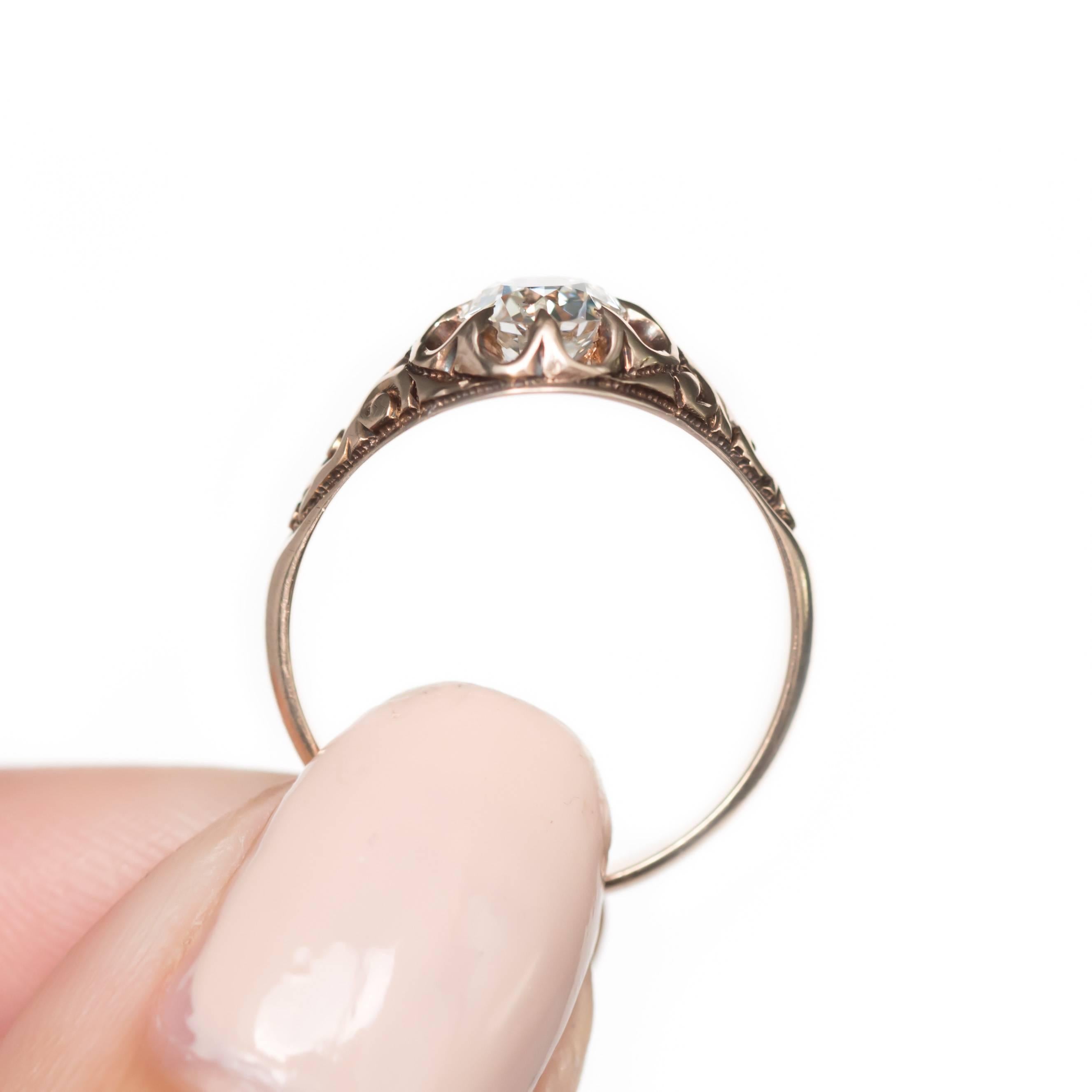 Women's GIA Certified 0.62 Carat Diamond Rose Gold Engagement Ring