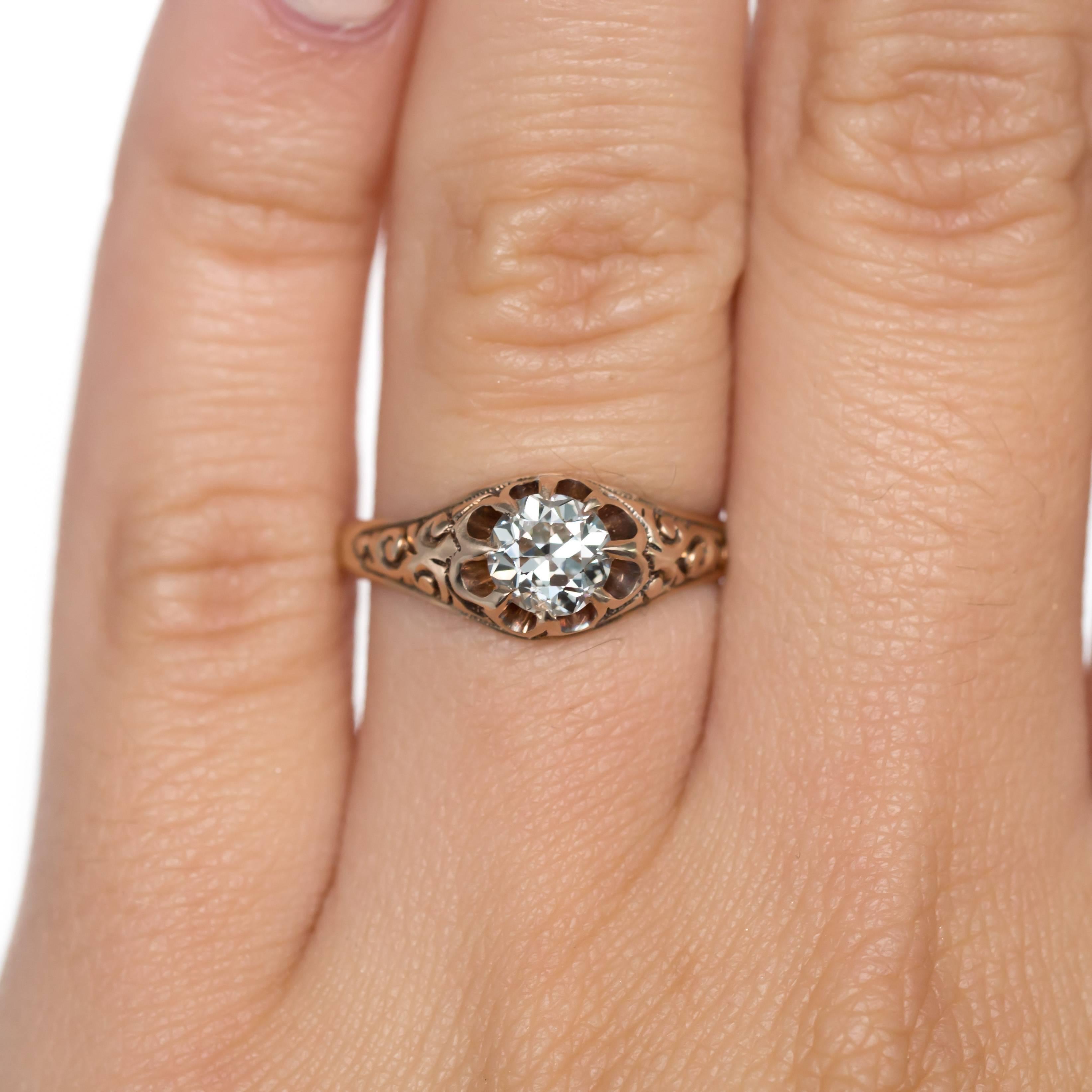GIA Certified 0.62 Carat Diamond Rose Gold Engagement Ring 1
