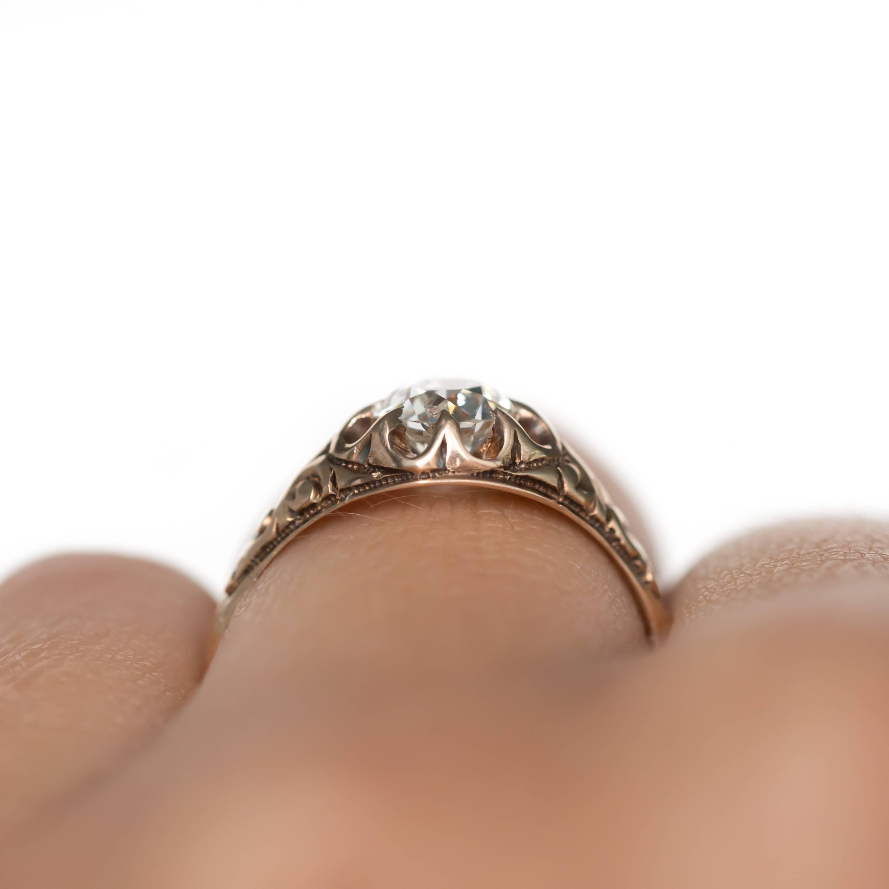 GIA Certified 0.62 Carat Diamond Rose Gold Engagement Ring 3