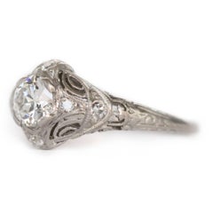 GIA Certified 0.60 Carat Diamond Platinum Engagement Ring