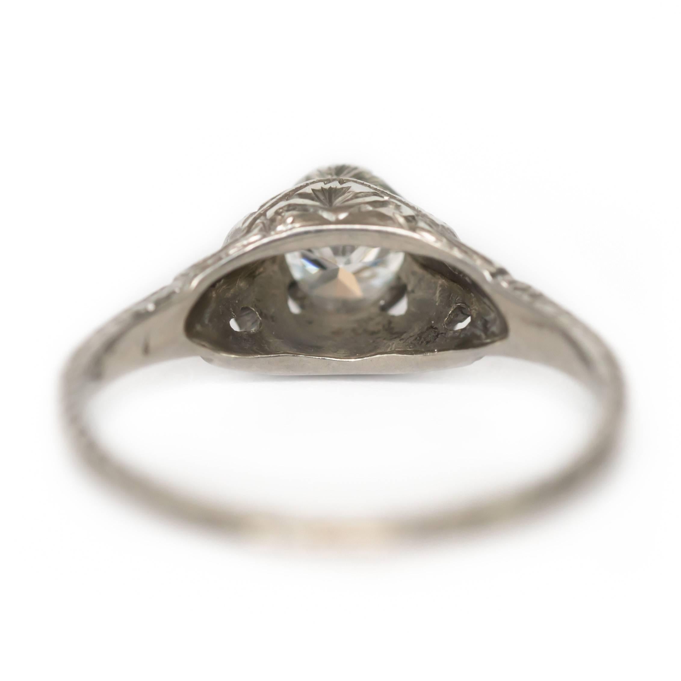 Anello di fidanzamento in platino con diamante certificato GIA da 0.48 carati In condizioni ottime in vendita a Hicksville, NY