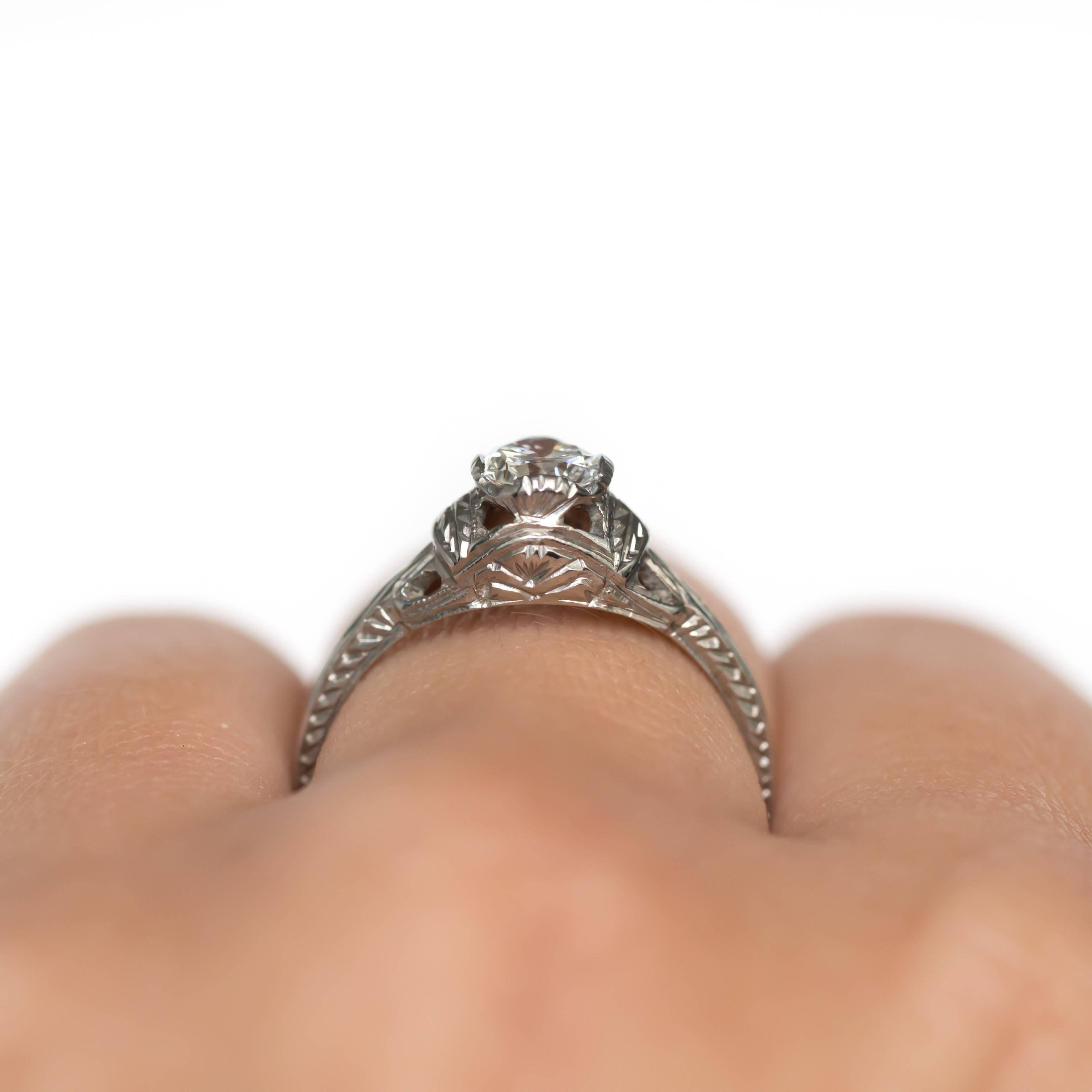 GIA Certified 0.48 Carat Diamond Platinum Engagement Ring For Sale 1