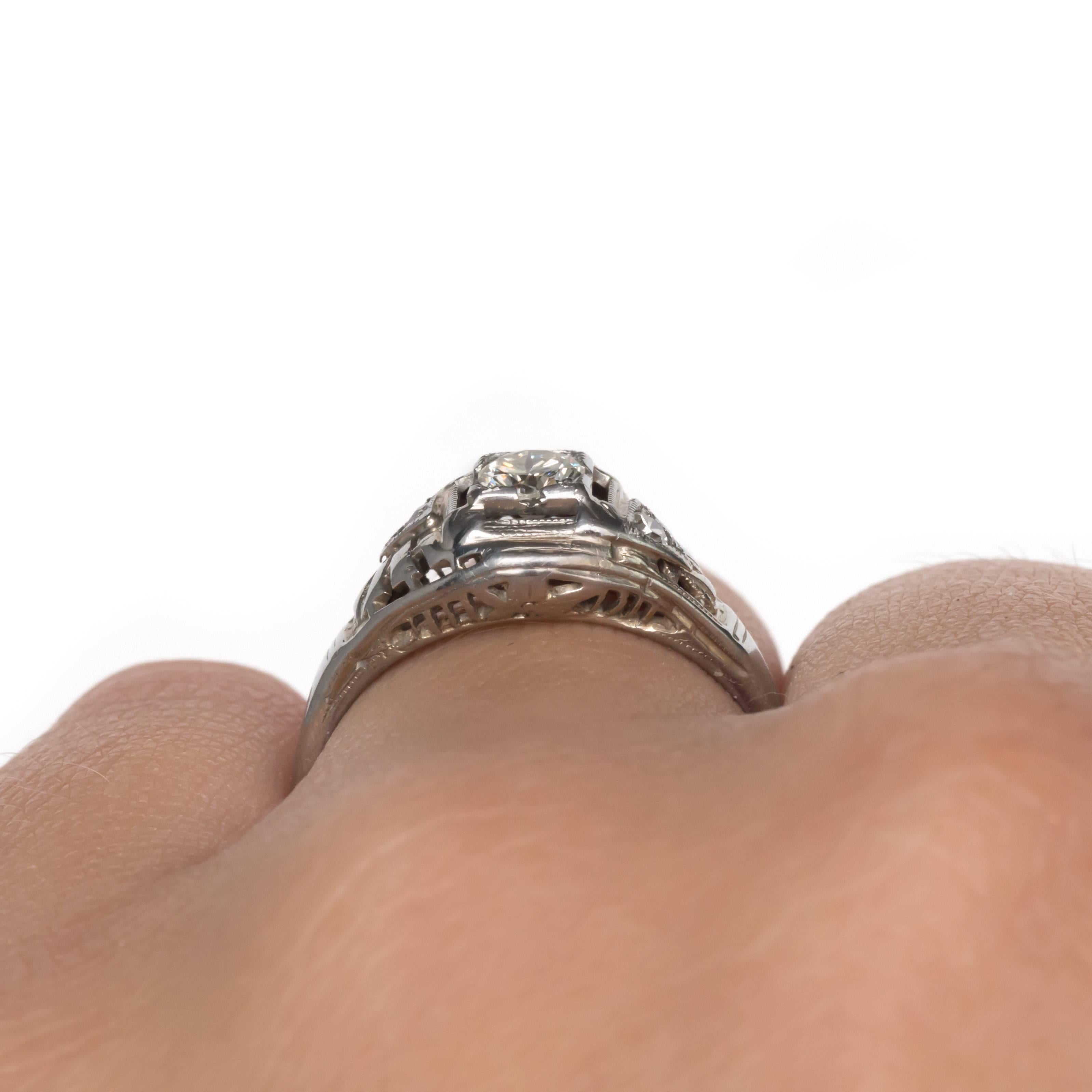 Women's .20 Carat Diamond White Gold Engagement Ring For Sale