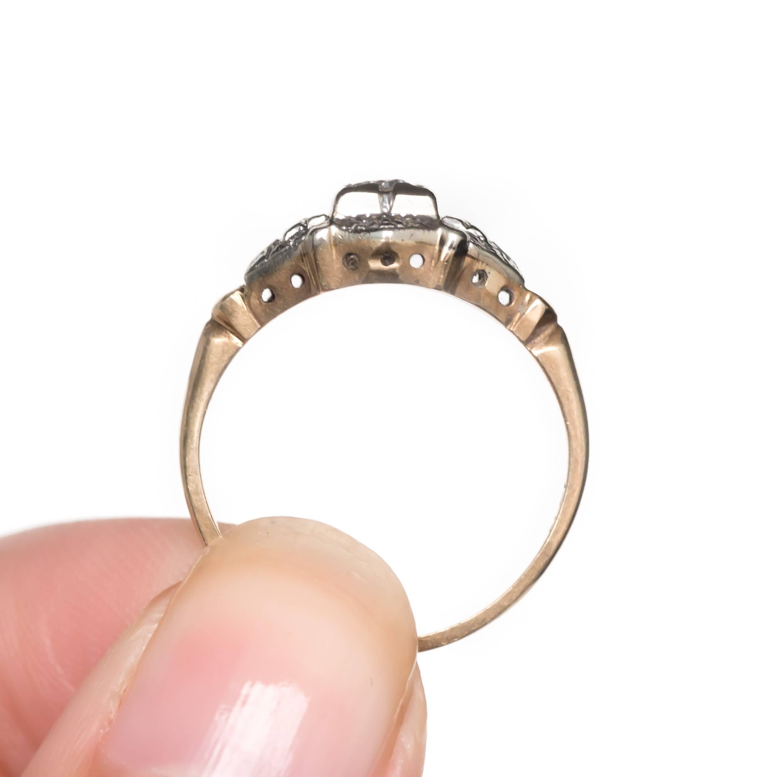 0,04 Karat Diamant-Verlobungsring aus Gelbgold und Weißgold Damen im Angebot