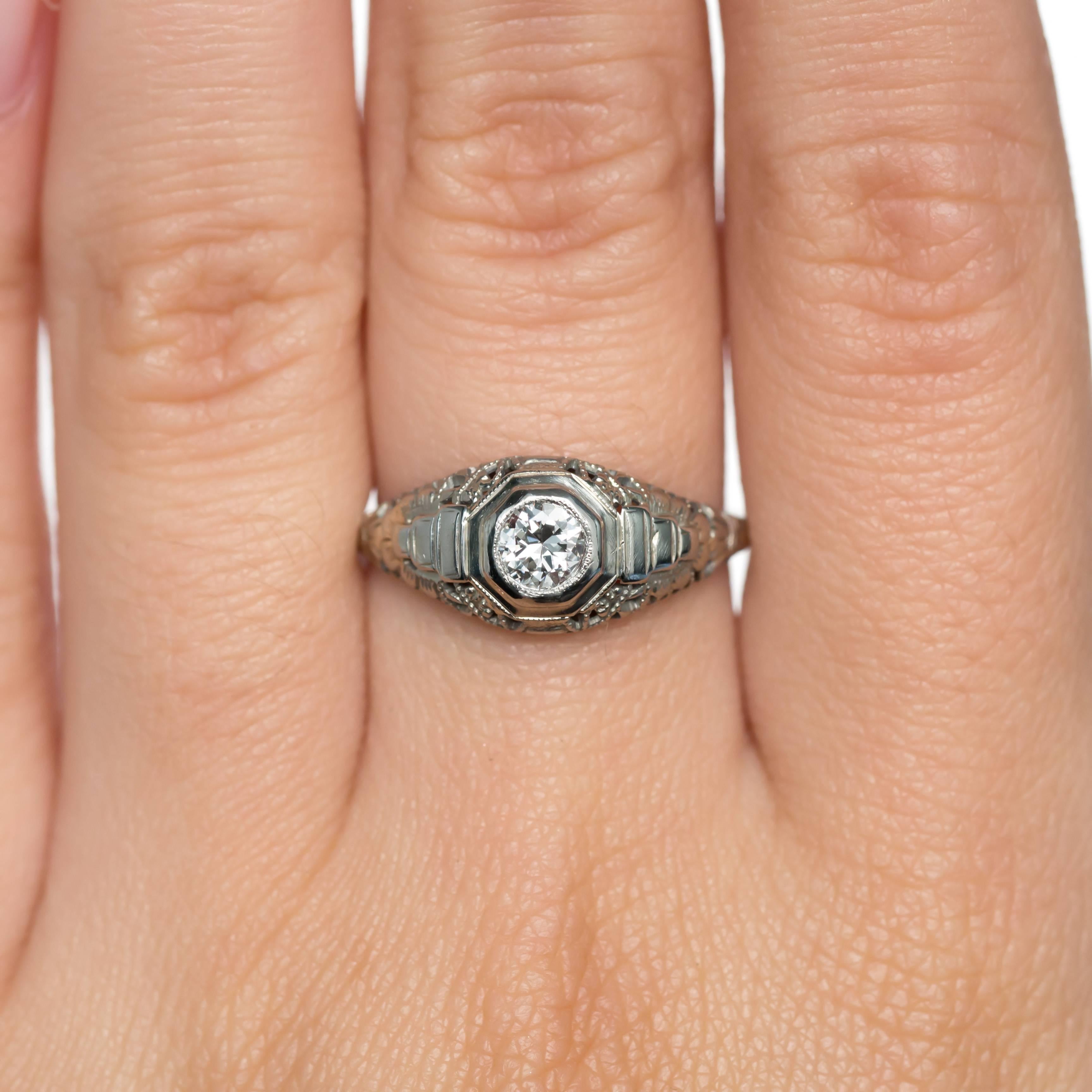 Edwardian .25 Carat Diamond White Gold Engagement Ring For Sale