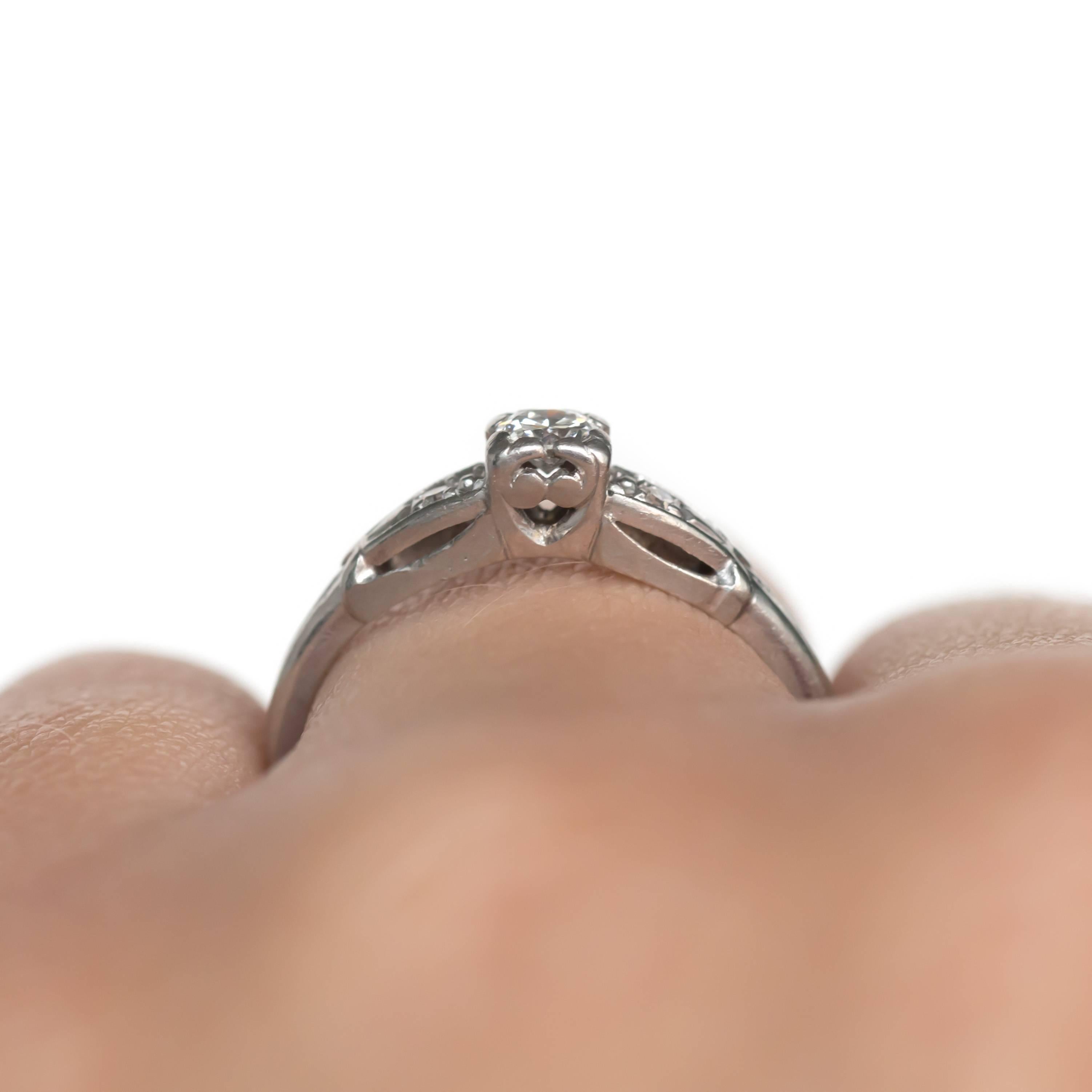 Women's .10 Carat Diamond Platinum Engagement Ring For Sale