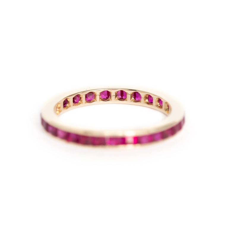 1.50 Carat, Total Weight Ruby Yellow Gold Yellow Band For Sale at 1stDibs
