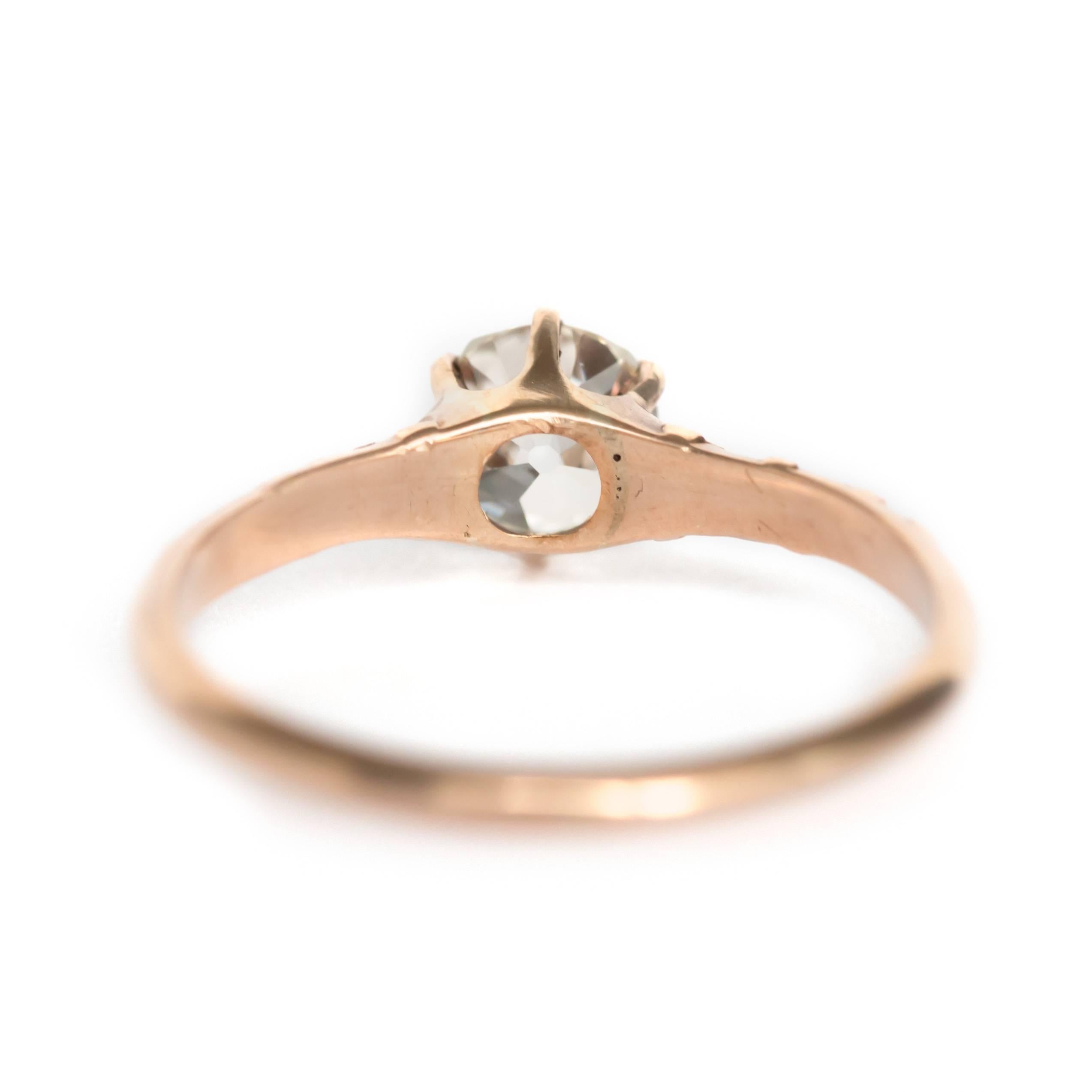 Victorian .83 Carat Diamond Rose Gold Engagement Ring