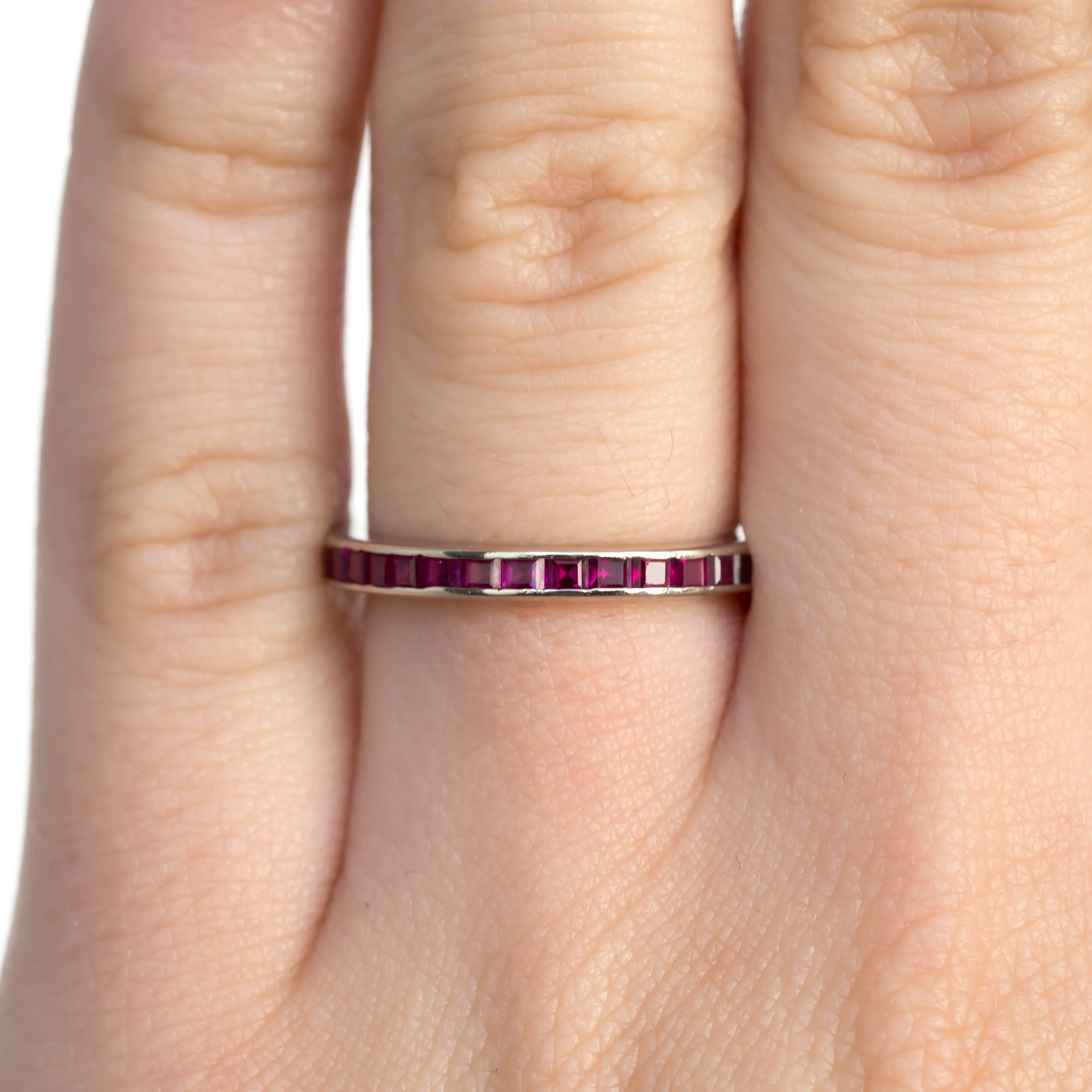 1.30 Carat, Total Weight Ruby White Gold Wedding Band In Excellent Condition In Atlanta, GA