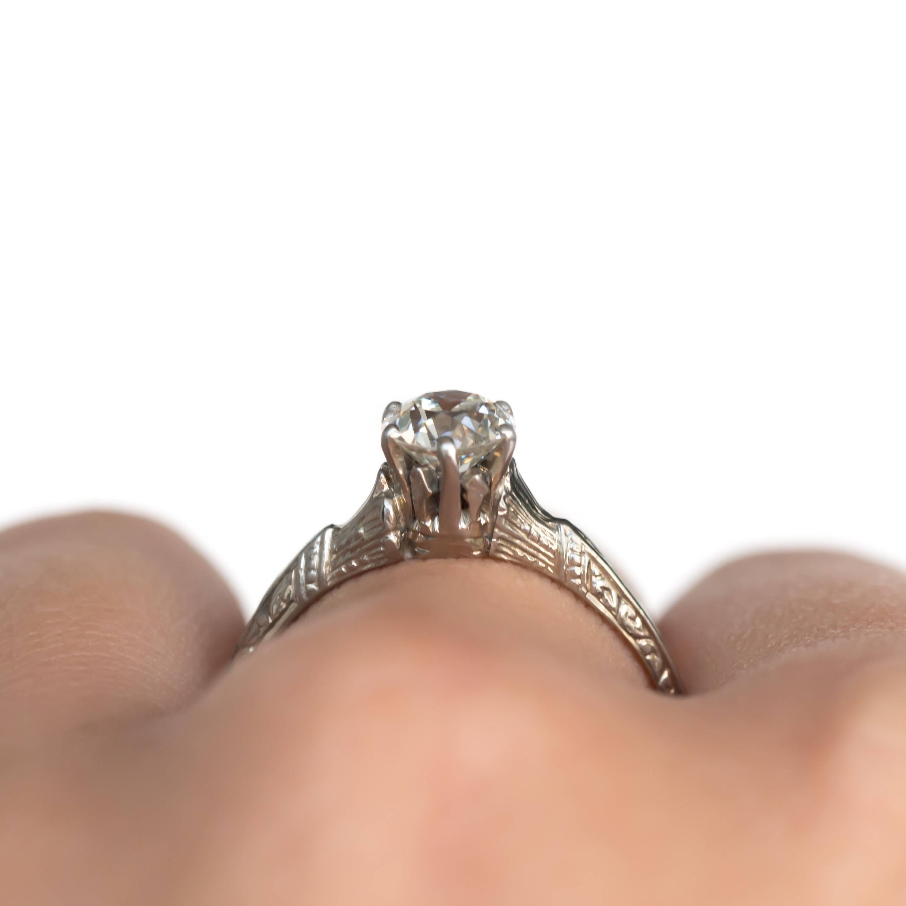 Anello di fidanzamento in oro bianco con diamante da .70 carati in vendita 3