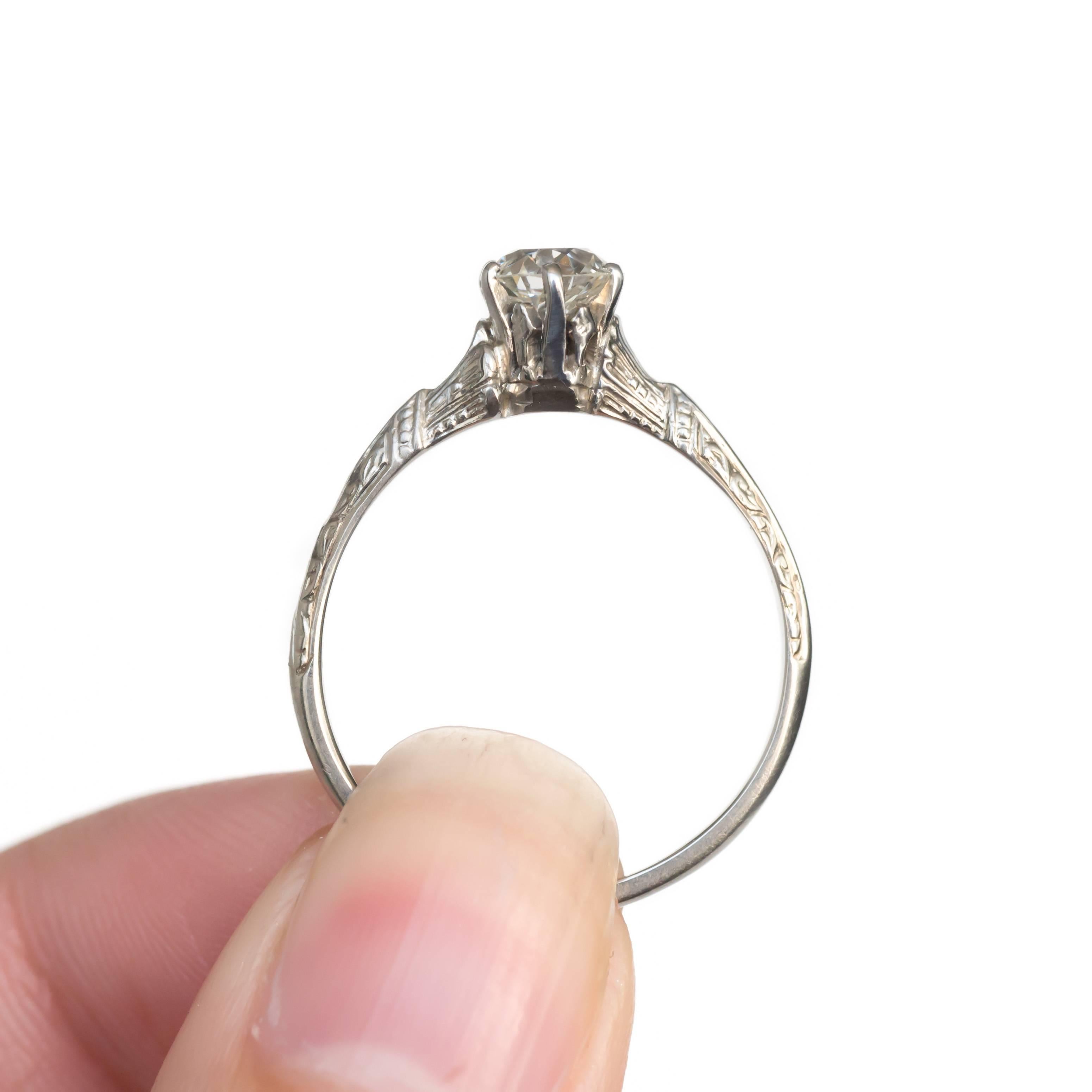 Donna Anello di fidanzamento in oro bianco con diamante da .70 carati in vendita