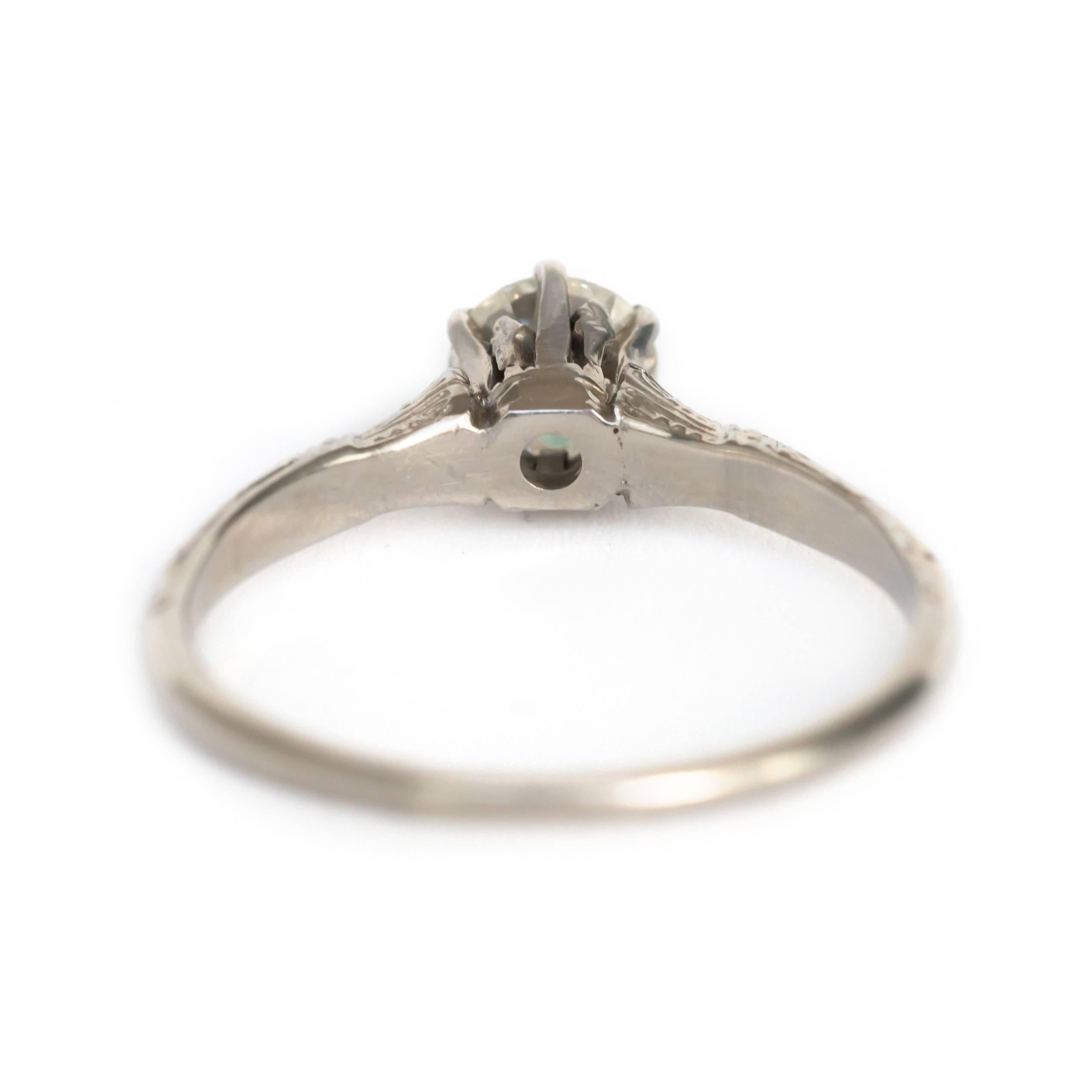 Anello di fidanzamento in oro bianco con diamante da .70 carati In condizioni ottime in vendita a Hicksville, NY